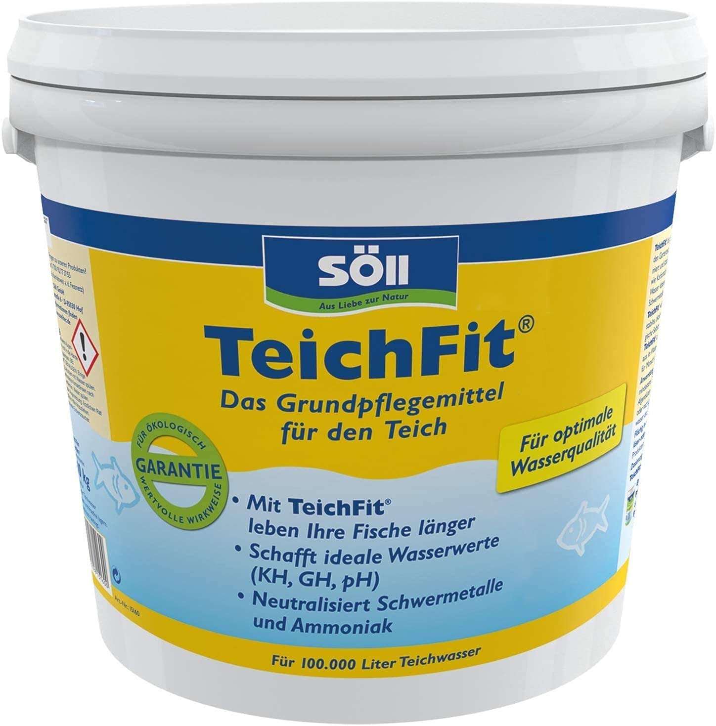 Söll 81739 TeichFit Grundpflegemittel für den Teich 5 kg – ganzjährig anwendbarer Wasseraufbereiter Stabilisator für Teichwasser im Gartenteich Fischteich Koiteich Schwimmteich