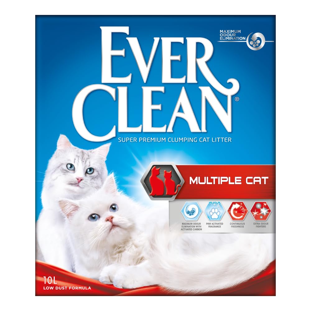 Ever Clean Katzenstreu, mehrere Katzen, duftend für lang anhaltende Frische, unschlagbare Klumpenstärke, 10 l