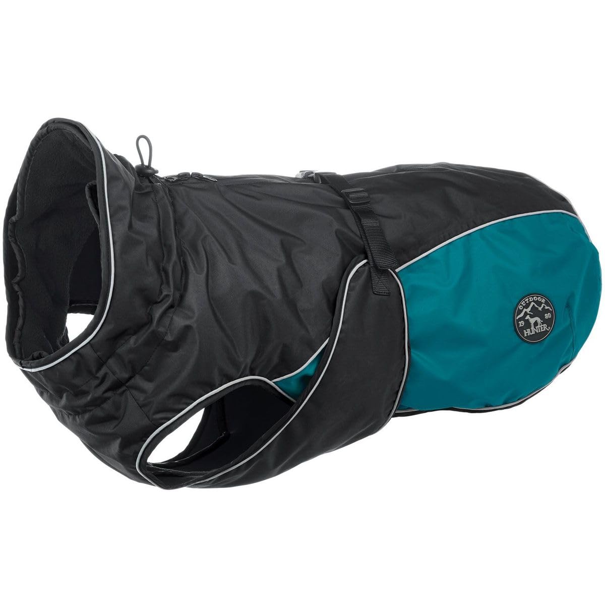 Hunter UPPSALA ALLROUNDER Hundemantel, 2-in1, herausknöpfbares Fleece-Futter, wasserabweisend, 55, anthrazit/petrol