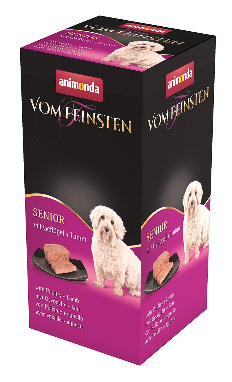 vom Feinsten Senior Hundefutter nass von animonda mit Geflügel + Lamm ( 6 x 150 g), Hundefutter ab 7 Jahren von animonda, ohne Getreide und Zucker, mitfrischen, fleischlichen Zutaten