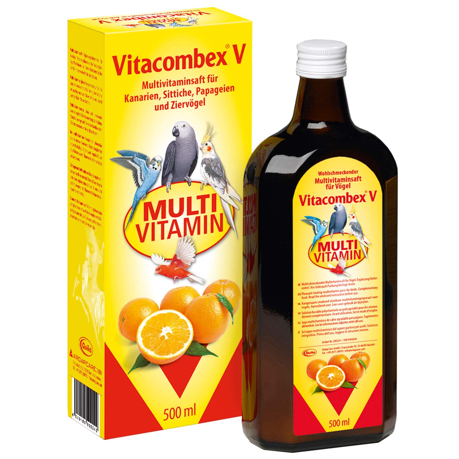 Quiko Vitacombex V 500ml – Multivitaminsaft für Ziervögel