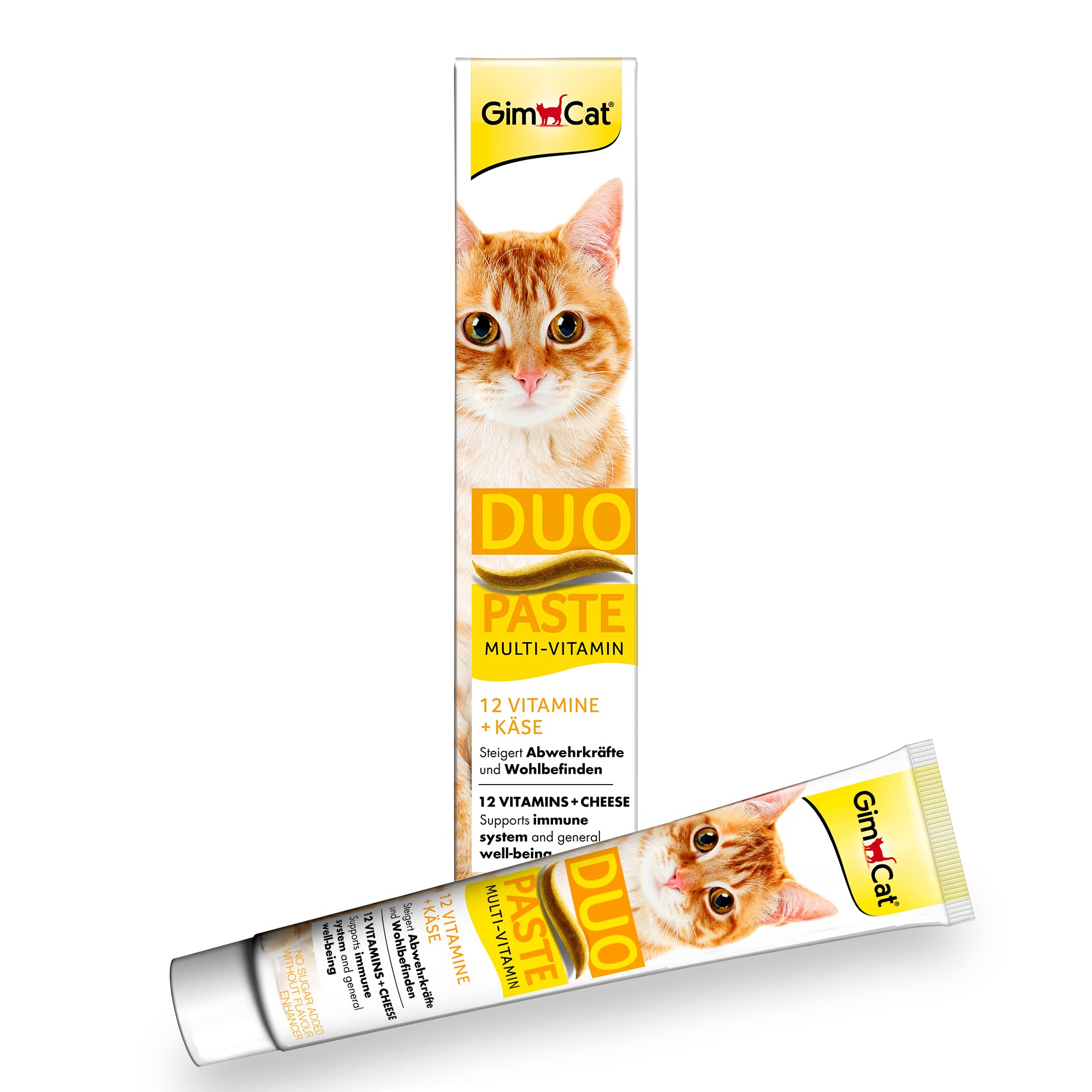 GimCat Duo Paste Multi-Vitamin und Käse – Wertvolle Vitamine steigern Abwehrkräfte und Wohlbefinden – 1 Tube (1 x 50 g)