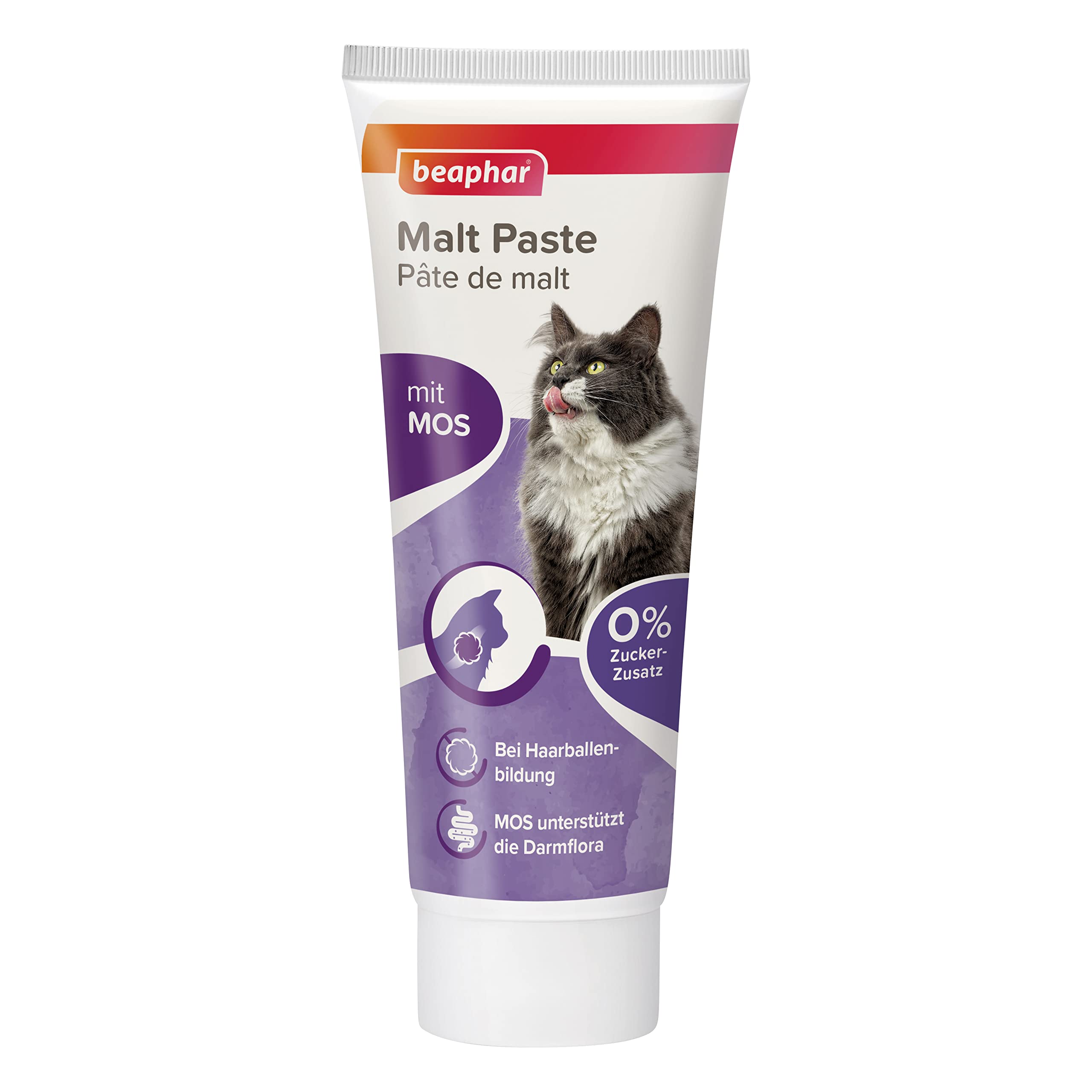 beaphar – Malt Paste Für Katzen – Mit Malt Und MOS – MOS Unterstützt Die Darmflora – Fördert Den Abgang Verschluckter Haare – Darmschonend – 0% Zucker-Zusatz – 250 g