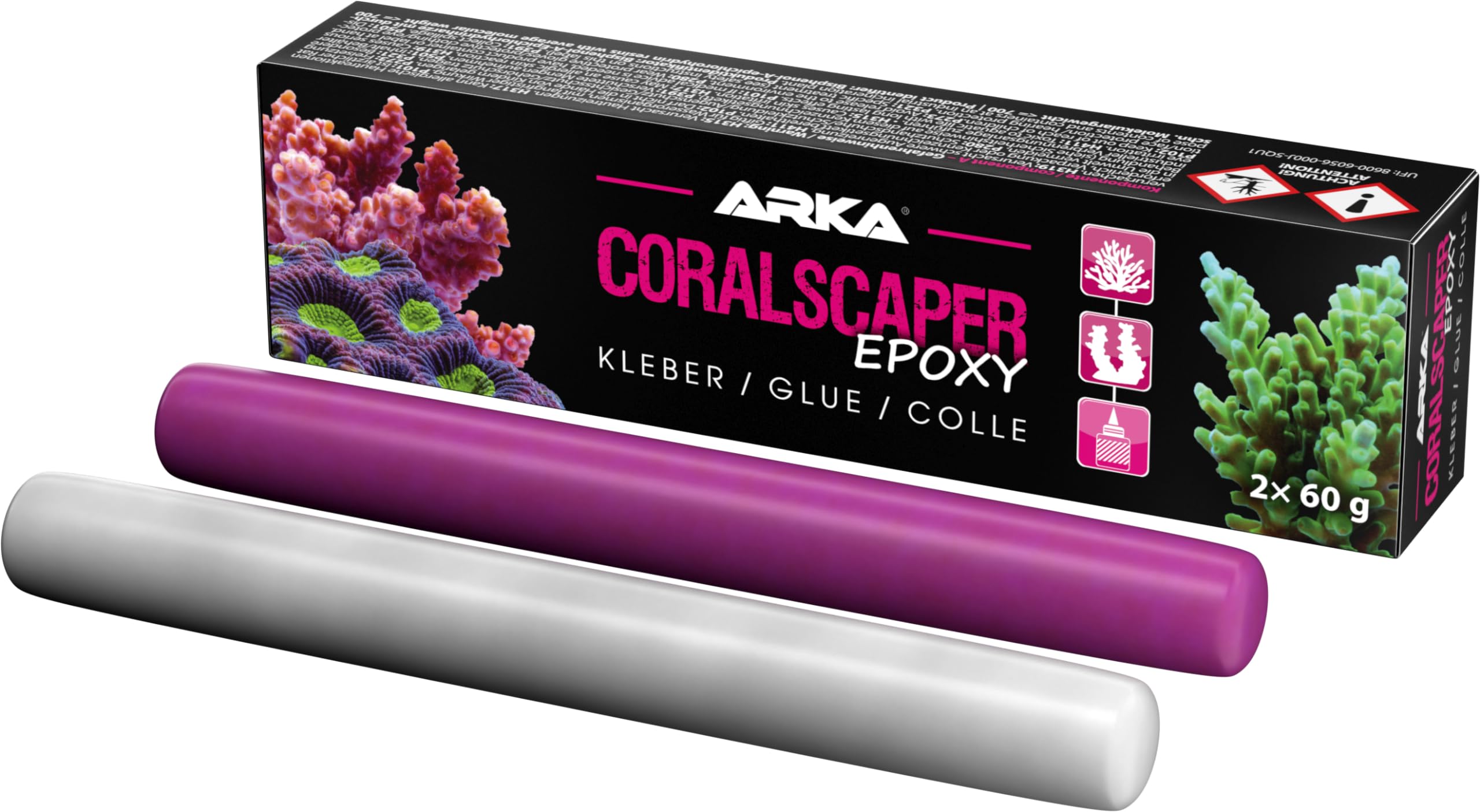 MICROBE-LIFT ARKA Coralscaper – 120g – 2K Epoxy Korallenkleber für sichere Befestigung von Korallen & Riffaufbauten in Meerwasseraquarien, fest & langlebig