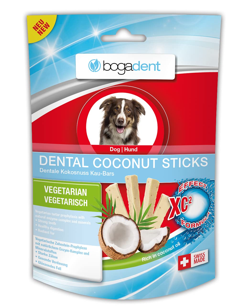 bogar, Bogadent Dental Coconut, Dental Sticks Hund, Hundesnacks mit Kokosnuss, Beugt Plaque und Zahnstein vor, Zahnpflege für Hunde, Stärkt das Fell, Hundezubehör, 50 g