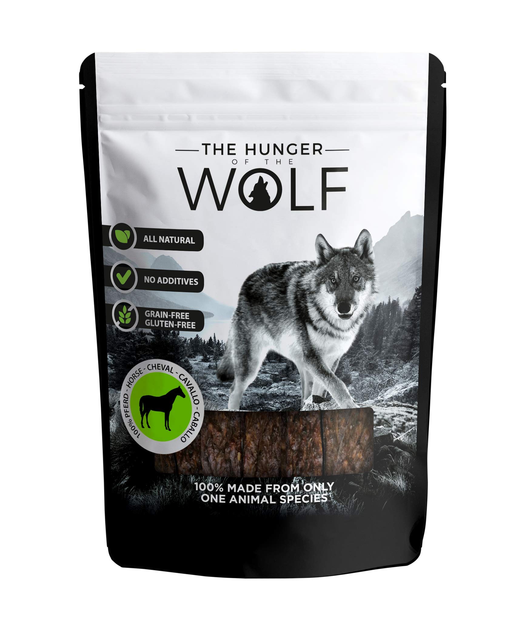 The Hunger of the Wolf Hundesnack für Hunde aller Rassen, 100% Pferdefleisch – 200g (1er Pack)