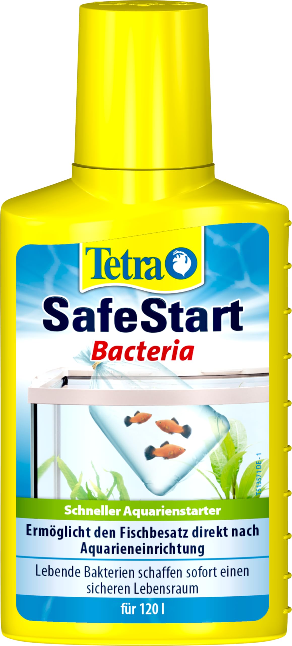 Tetra SafeStart Aquarienstarter – mit lebenden nitrifizierenden Bakterien, erlaubt den schnellen Einsatz von Fischen, 100 ml Flasche