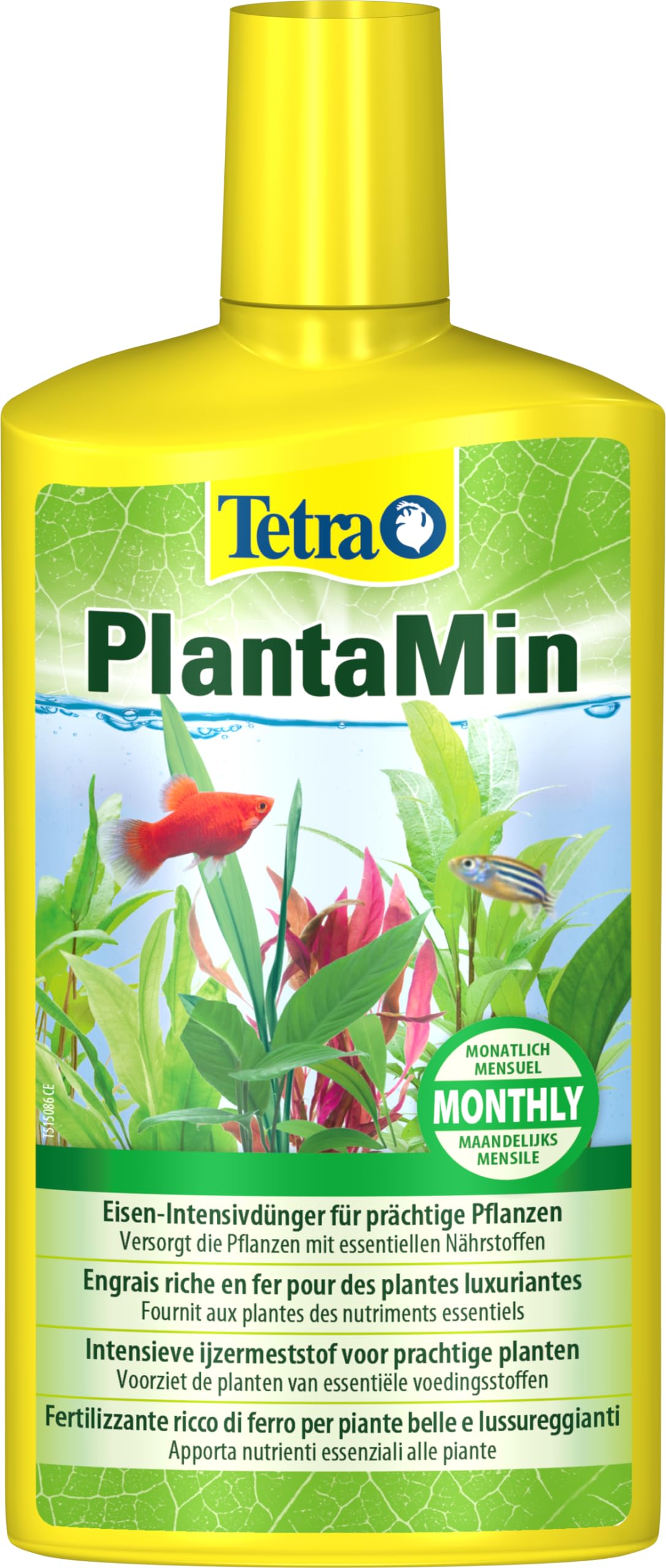 Tetra PlantaMin Universaldünger – flüssiger Eisen-Intensivdünger für prächtige und gesunde Wasserpflanzen im Aquarium, monatliche Anwendung, 500 ml