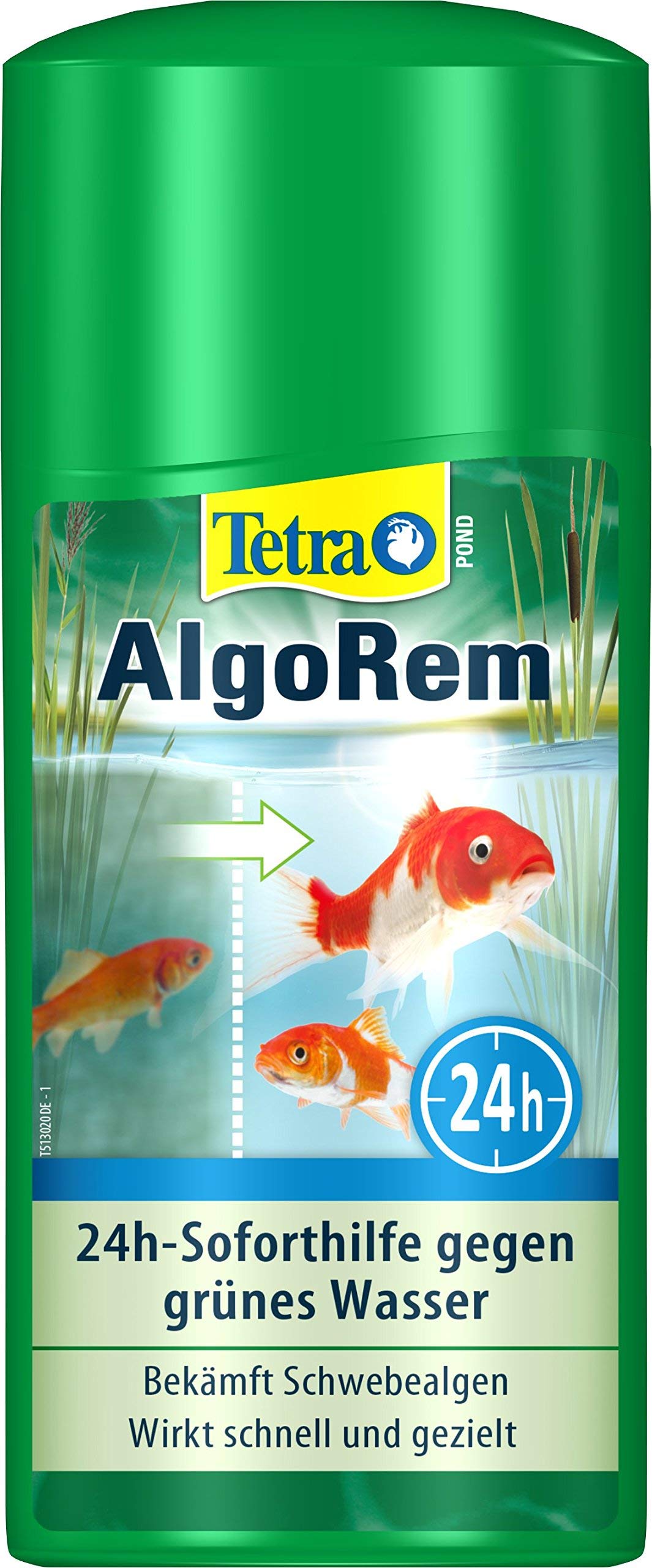 Tetra Pond AlgoRem – 24-Stunden-Soforthilfe gegen grünes Wasser im Gartenteich, bekämpft Schwebealgen, 500 ml Flasche