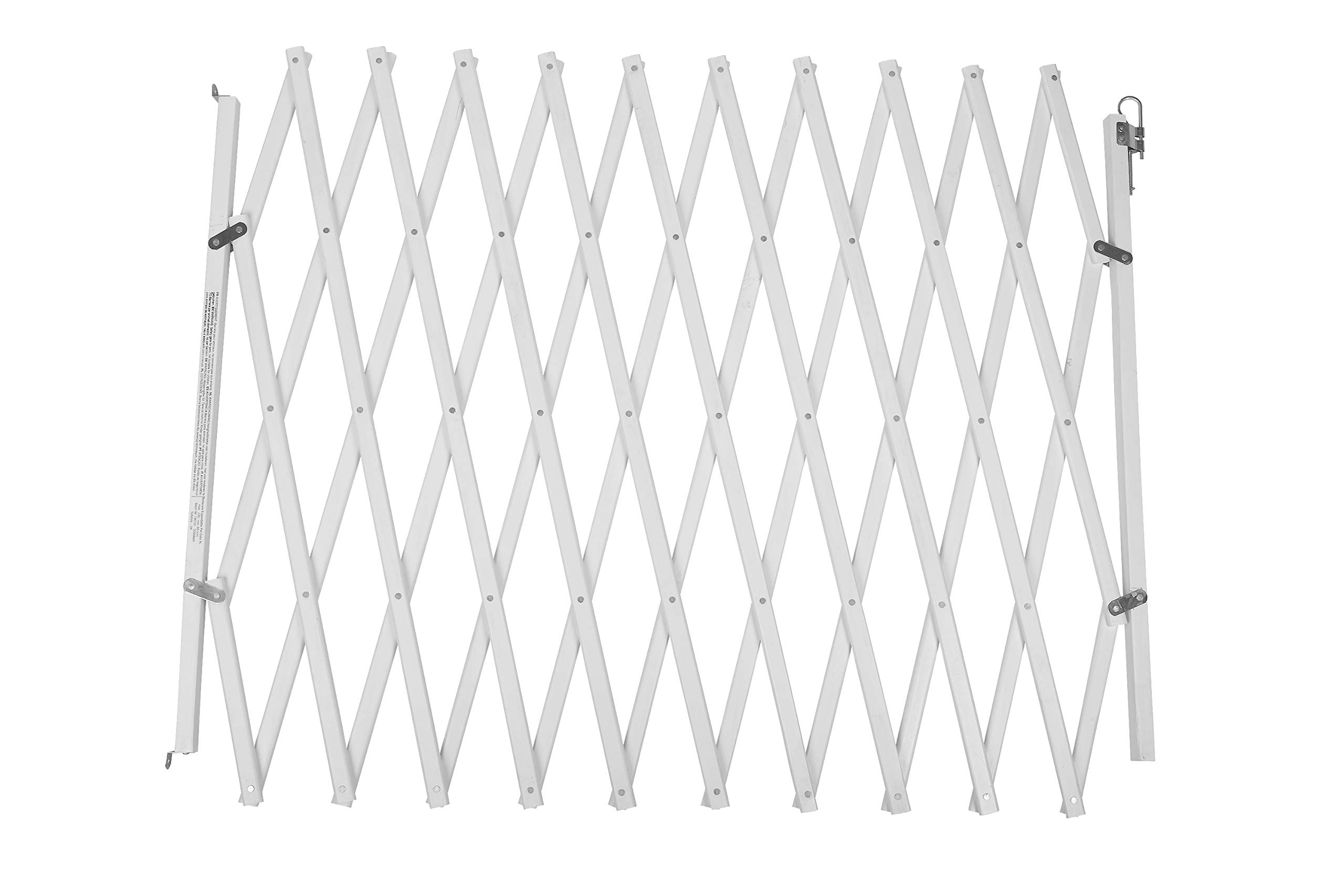 Bettacare Erweiterbares Haustiergitter XL, 60 cm – 230 cm, Weiß, Holz, Einziehbares Hundeschutzgitter, Absperrung für Welpen und Hunde