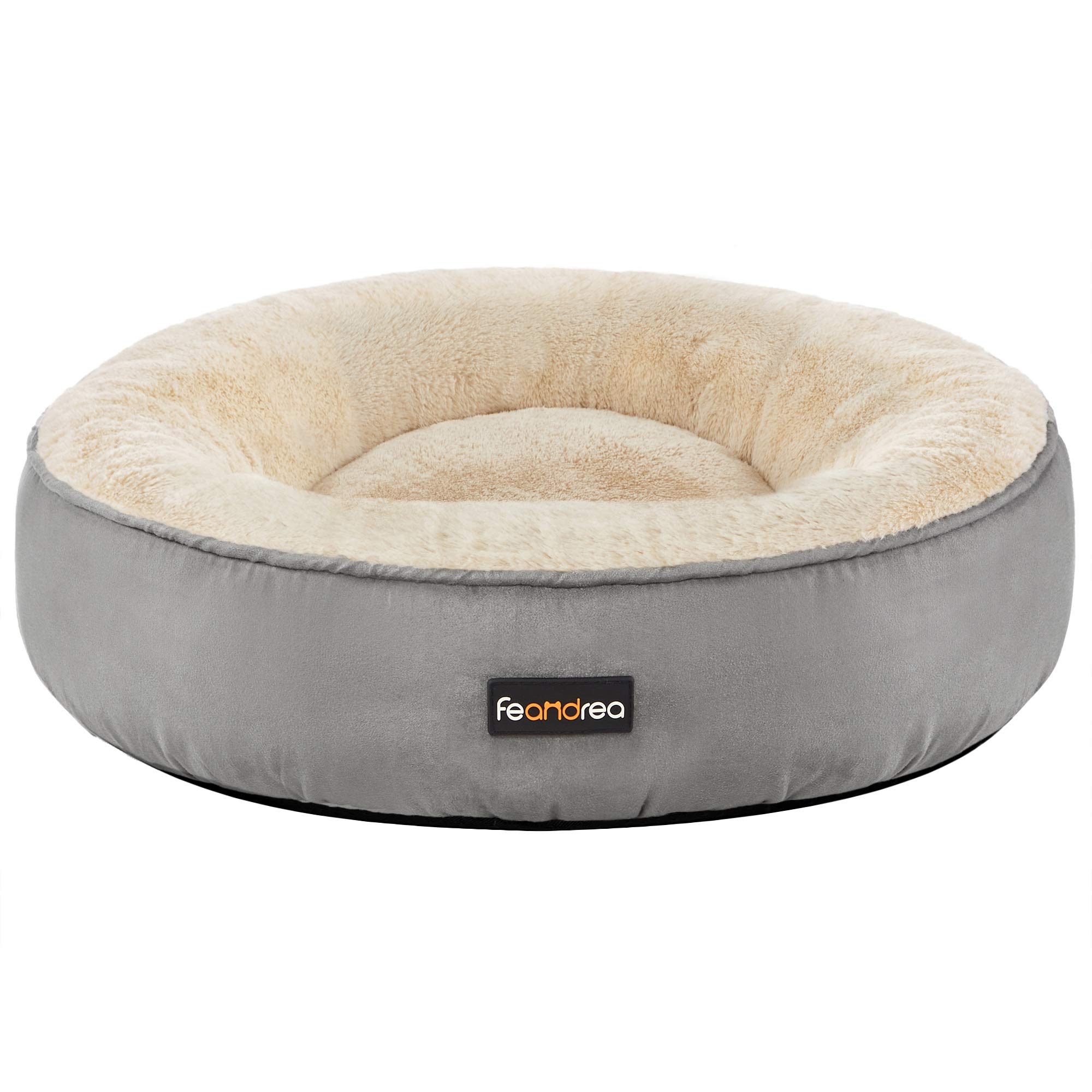 Feandrea Hundebett, Katzenbett, Donut, Ø 50 cm, hellgrau PGW050G01