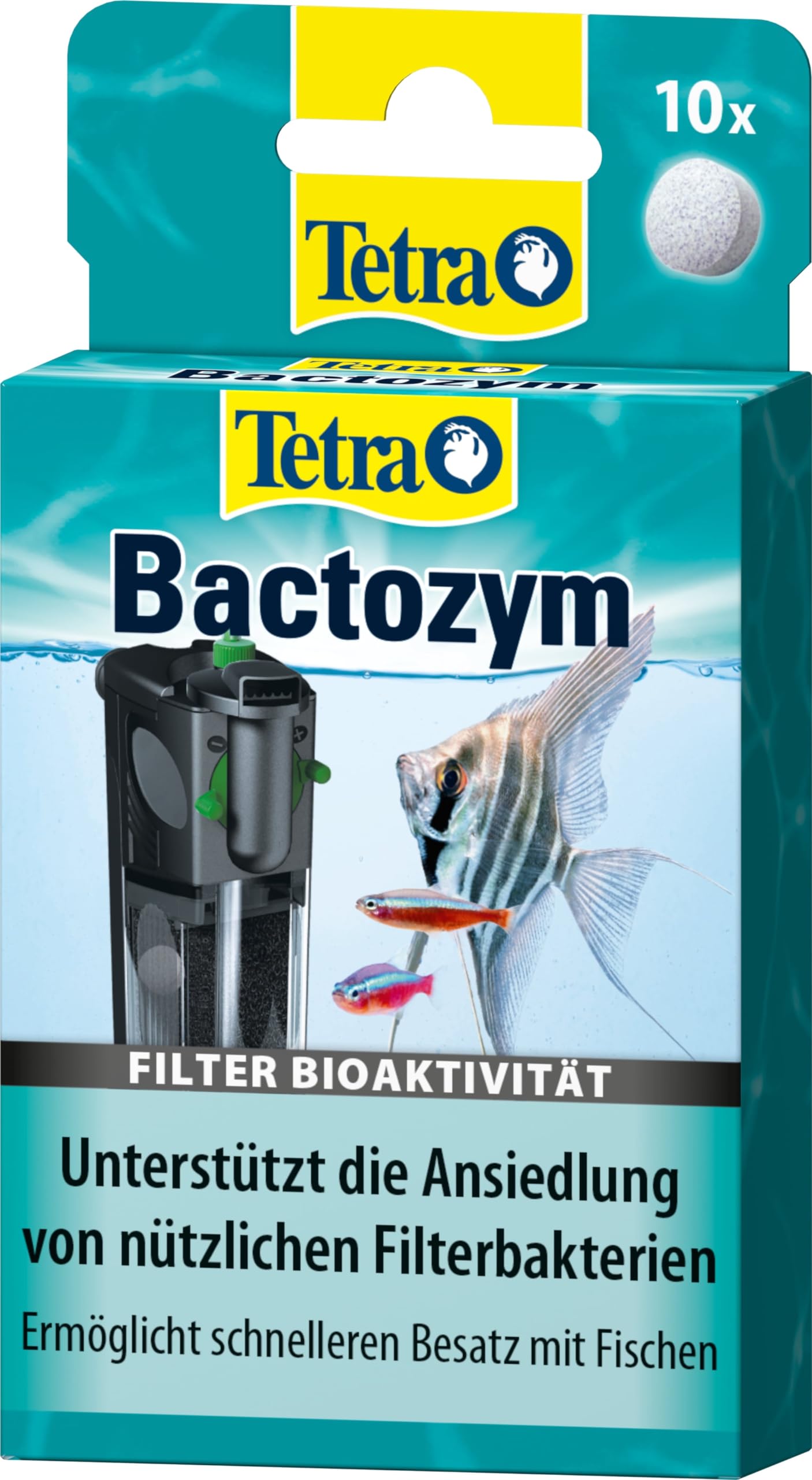 Tetra Bactozym – für schnelle Bioaktivität in Filter und Aquarium, vereinfacht das Einfahren von neuen Becken, fördert Abbau organischer Verunreinigungen, 10 Tabletten