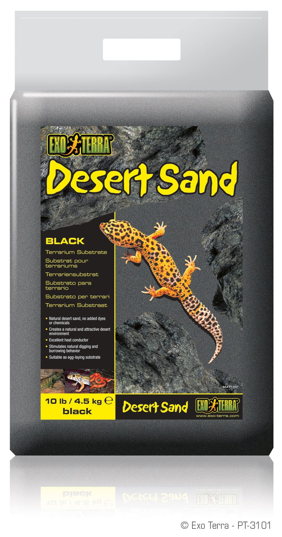 Exo Terra Desert Sand, Substrat für Wüstenterrarien, Terrariensubstrat, natürlicher Wüstensand, Schwarz, 4,5kg