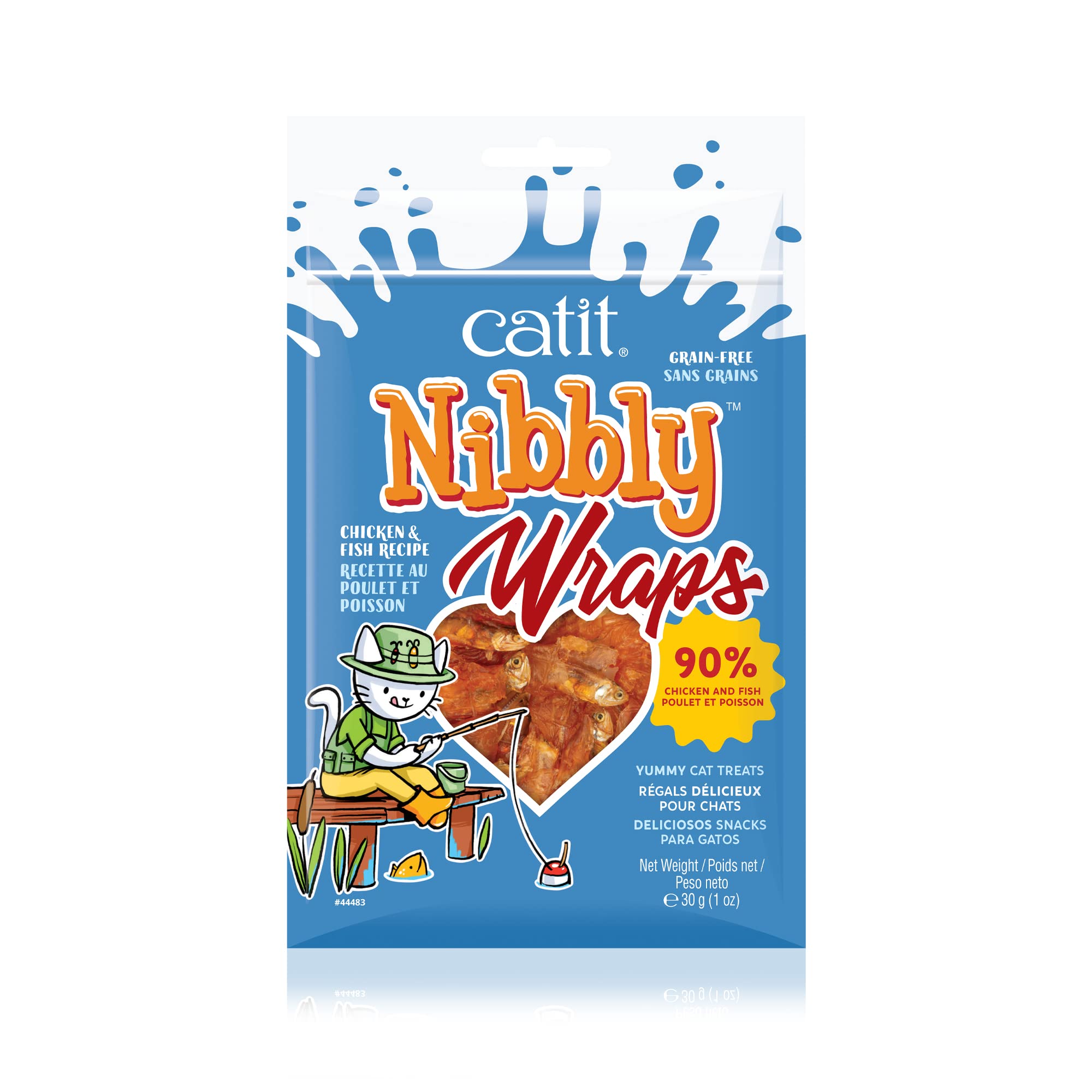 Catit Nibbly Wraps, Fisch mit Hühnerbrusftfilet umwickelt, für Katzen, 30g (1er Pack)