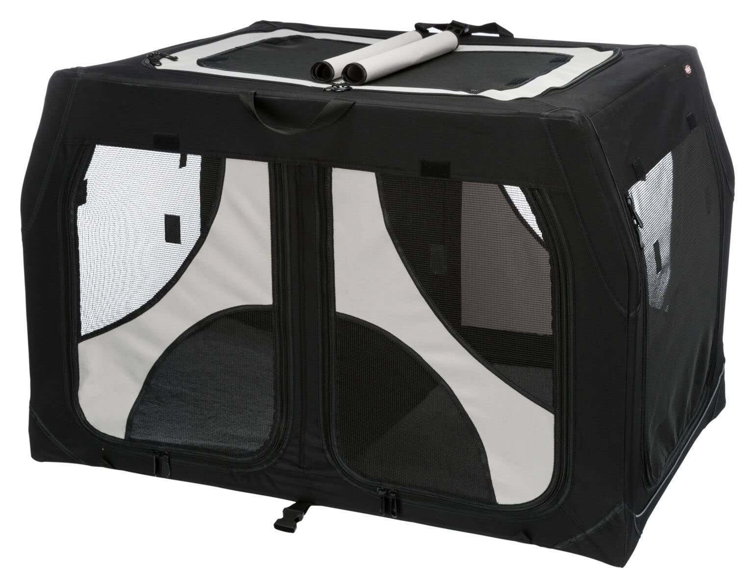 TRIXIE 39725 Mobile Kennel Vario Double, S: 91 × 60 × 61/57 cm, Black/ Grey