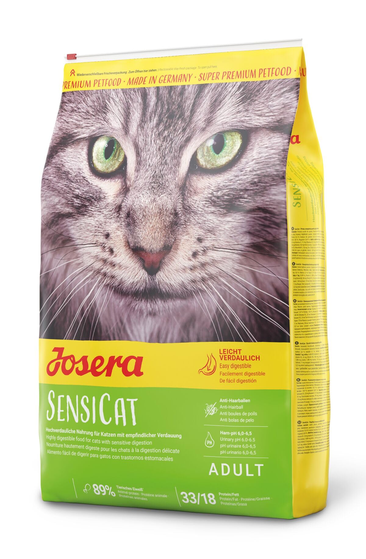 JOSERA SensiCat (1 x 10 kg) | Adult | Premium Trockenfutter für ausgewachsene empfindliche Katzen | Geflügel & Reis | extra verträgliche Rezeptur | weizenfrei | Katzenfutter | 1er Pack