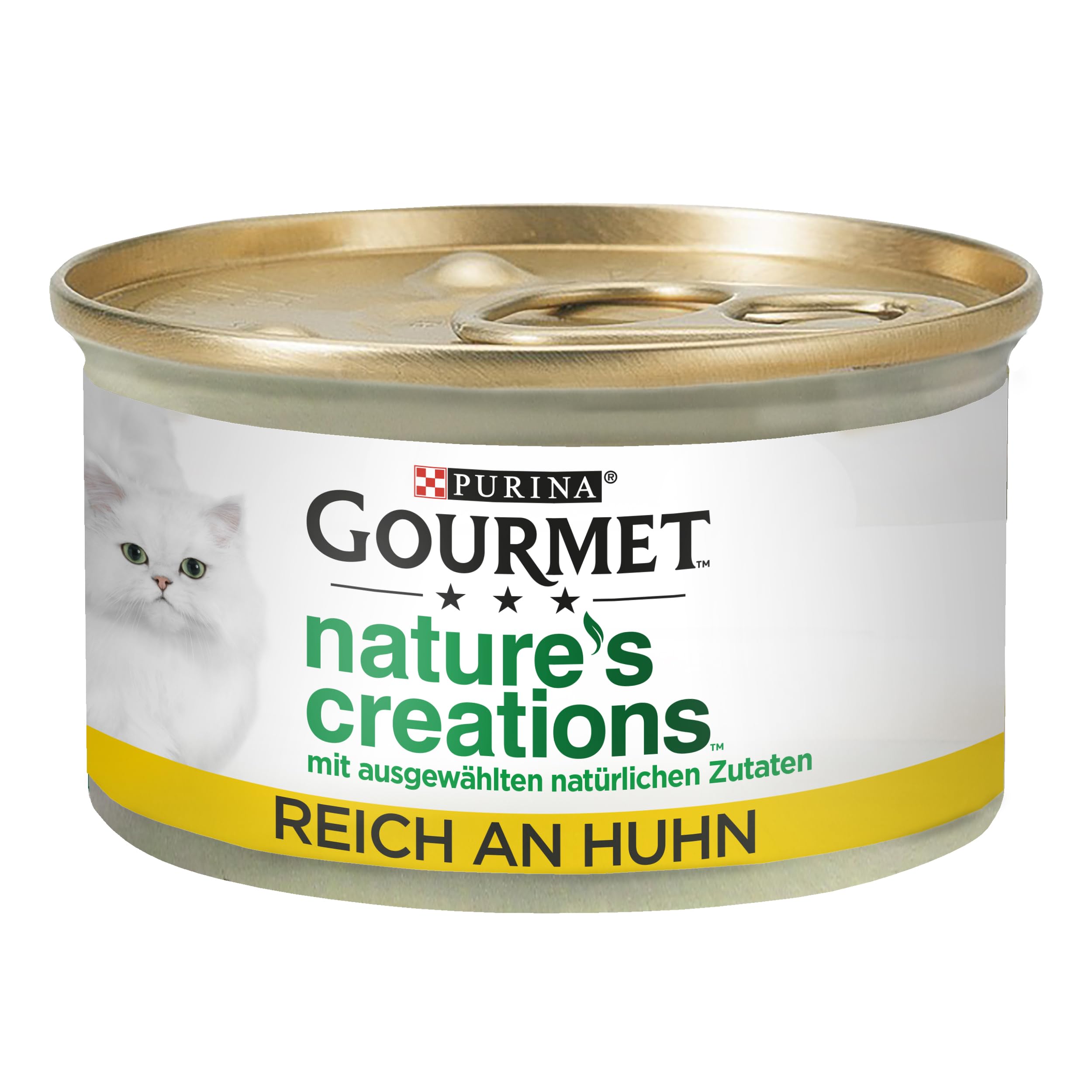 Gourmet Nature’s Creation Katzennassfutter in Gelee naturbelassen, Huhn, 12er Pack (12 x 85g)