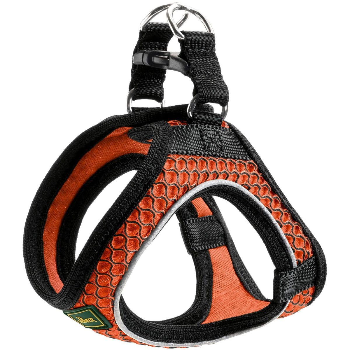 HUNTER HILO COMFORT Geschirr für kleine Hunde mit Netzmaterial und reflektierenden Elementen, orange, XS-S