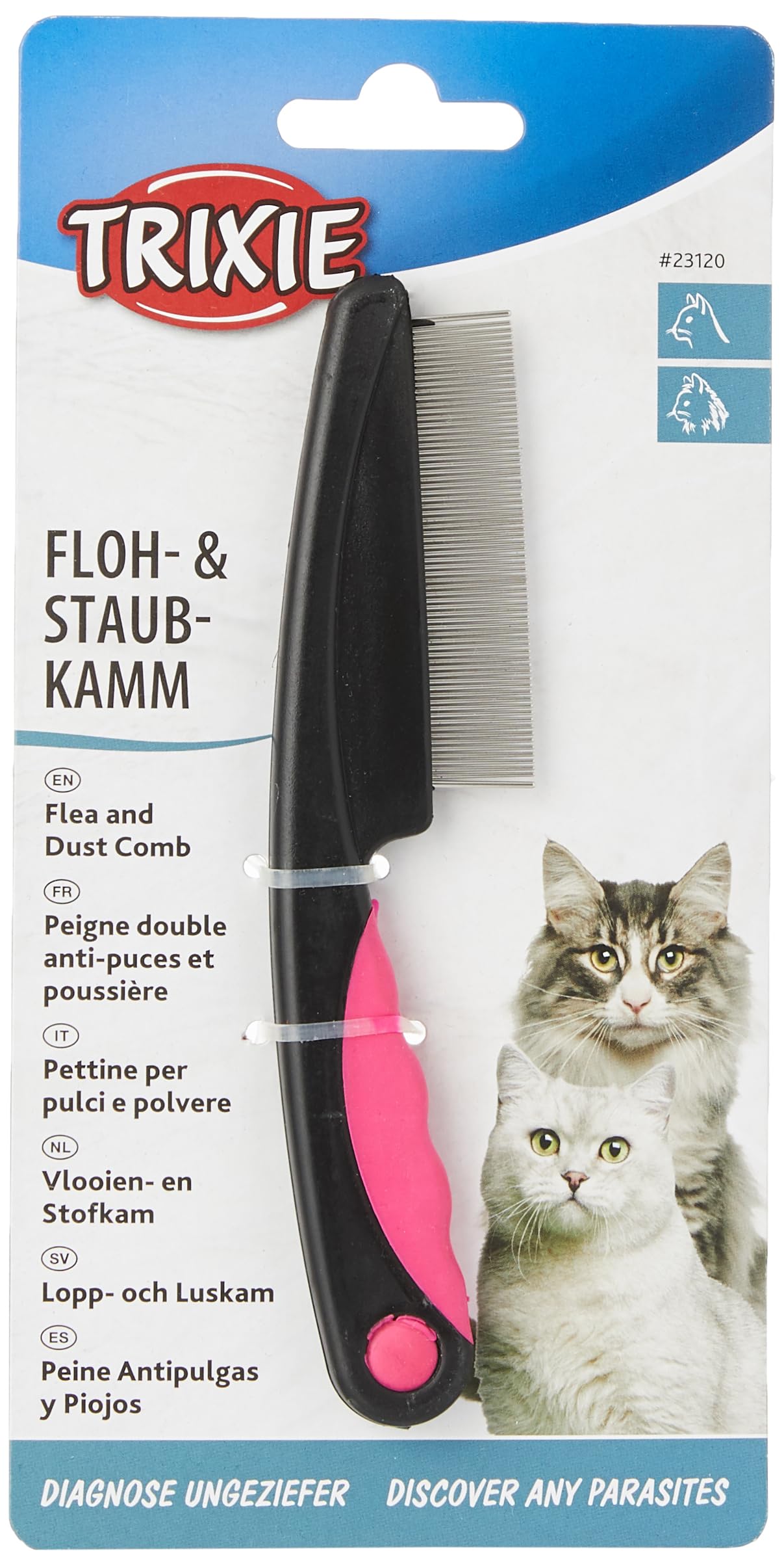 Trixie 23120 Floh- und Staubkamm, Katze, 15 cm, Schwarz