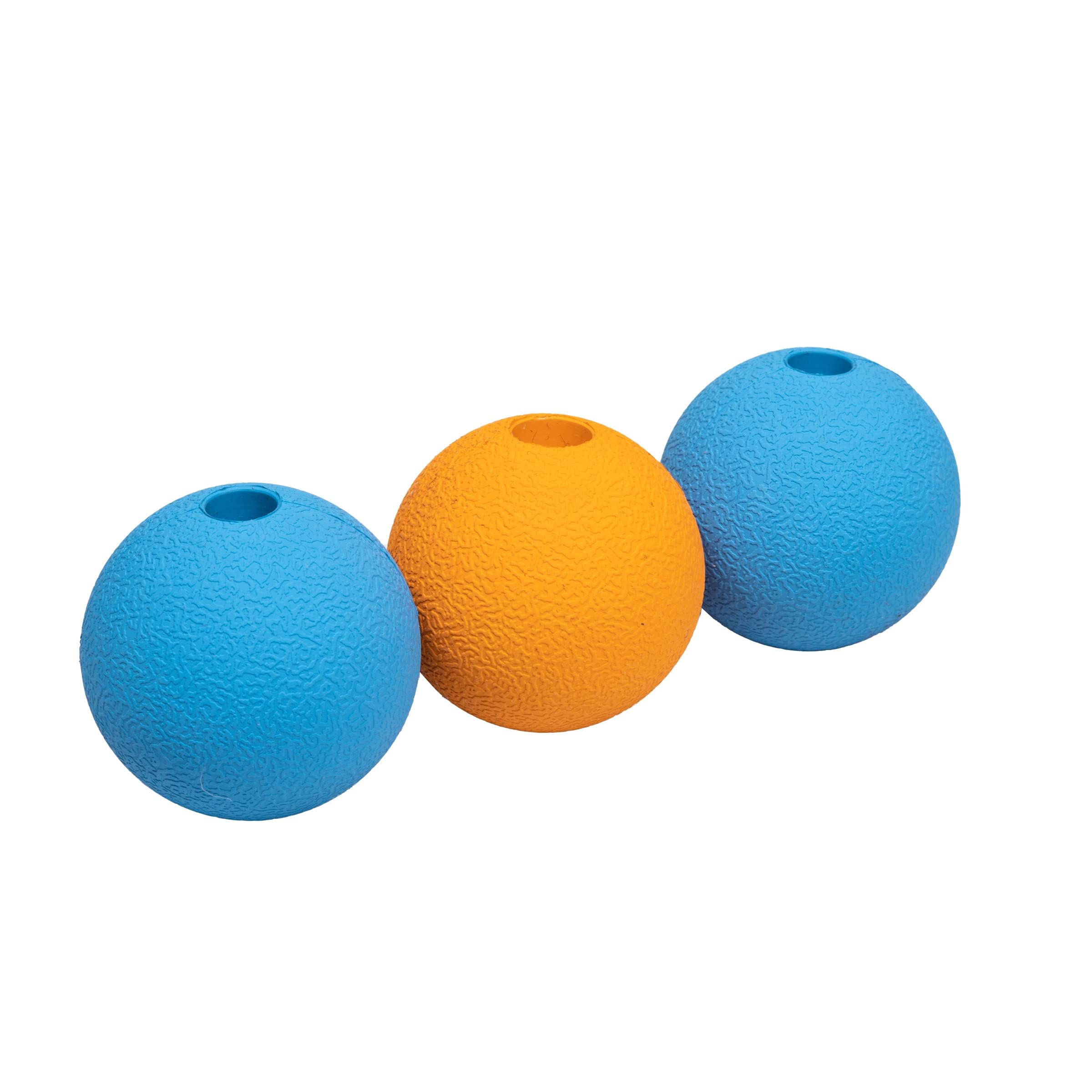 Supreme Gummibälle zum Spielen für Hunde, 6.4 cm (3 Stück), Blau, Orange