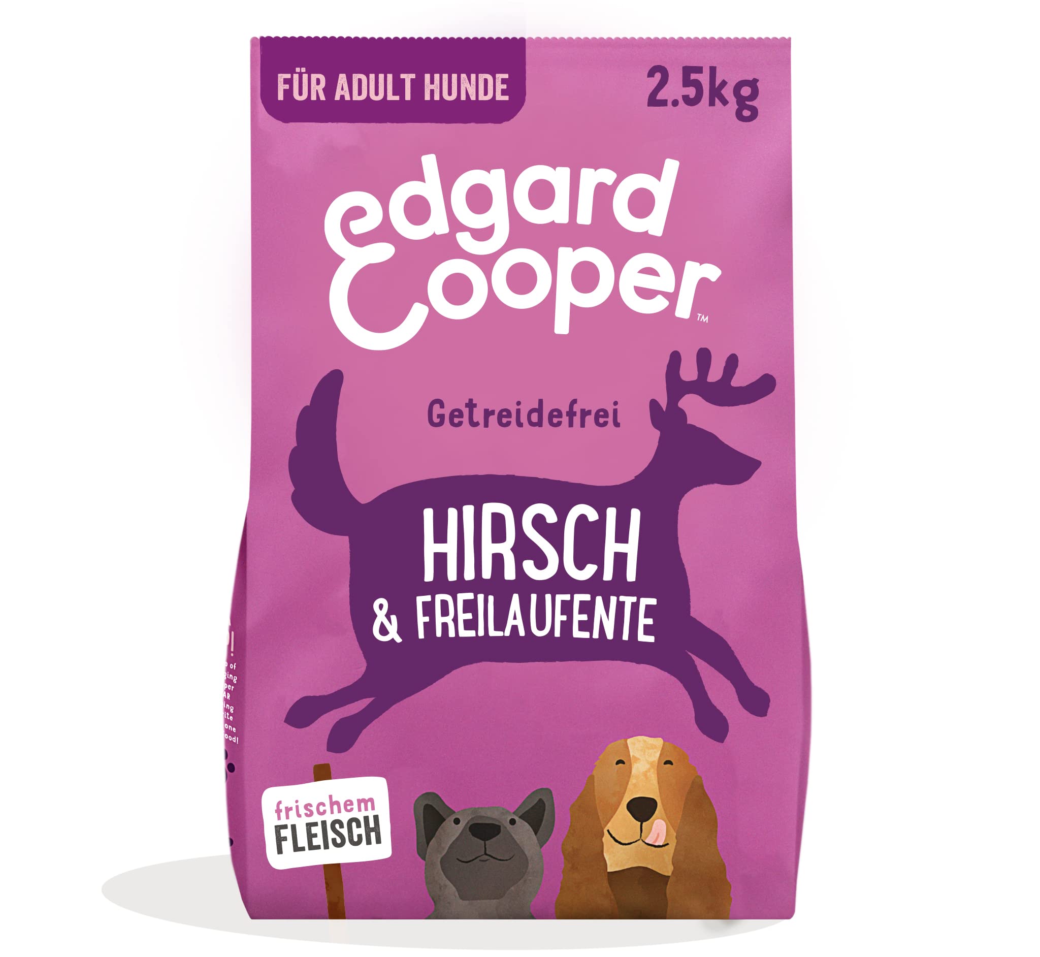 Edgard & Cooper Hundefutter, Trockenfutter für Hunde, (Hirsch & Ente, 2.5kg), Getreidefrei, natürliche Zutaten und frisches Fleisch, voller essentieller Aminosäuren