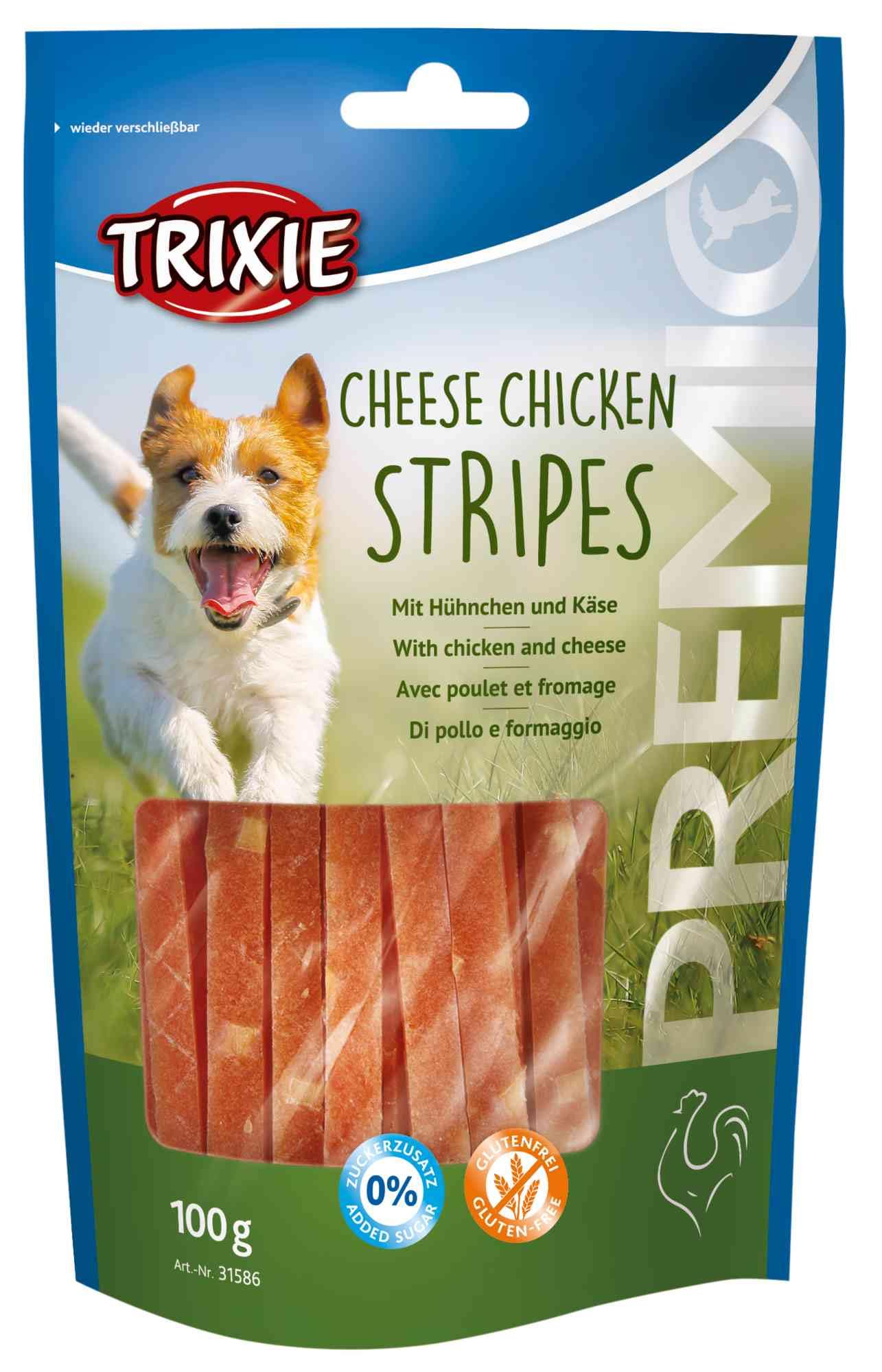 TRIXIE glutenfreie Käse-Huhn-Streifen “PREMIO Cheese Chicken Stripes, 100 g” – 31586