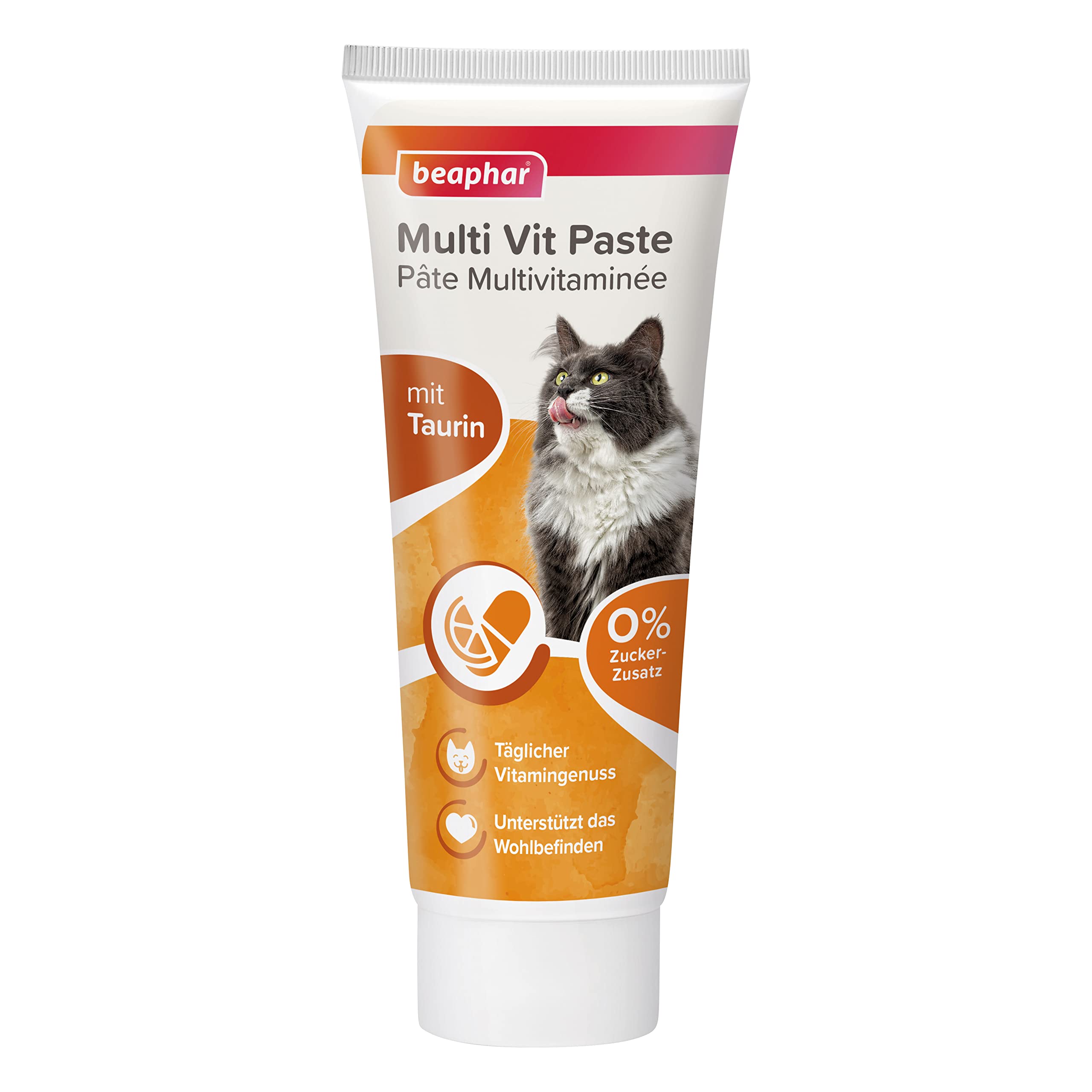 beaphar – Multi VIT Paste Katze – Für Katzen – Mit Taurin, Biotin, Omega 3 Und 6-0% Zucker-Zusatz – Täglicher Vitamingenuss – Unterstützt Das Wohlbefinden – 250 g