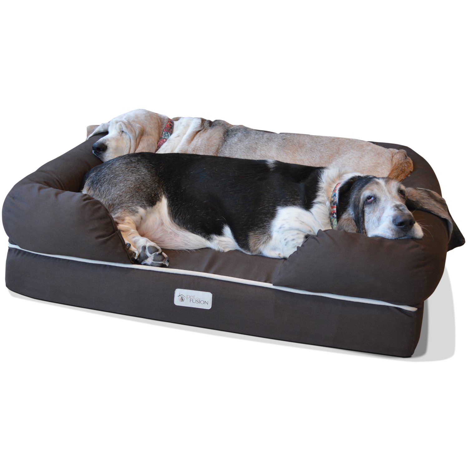 PetFusion Ultimate Solid 4 “Memory Foam Hunde/katze bett für mittlere und große HUnde/Katze (36 x 28 x 9” orthopädische Sofa-Couch; braun). Ersatzabdeckungen und Decken sind ebenfalls erhältlich