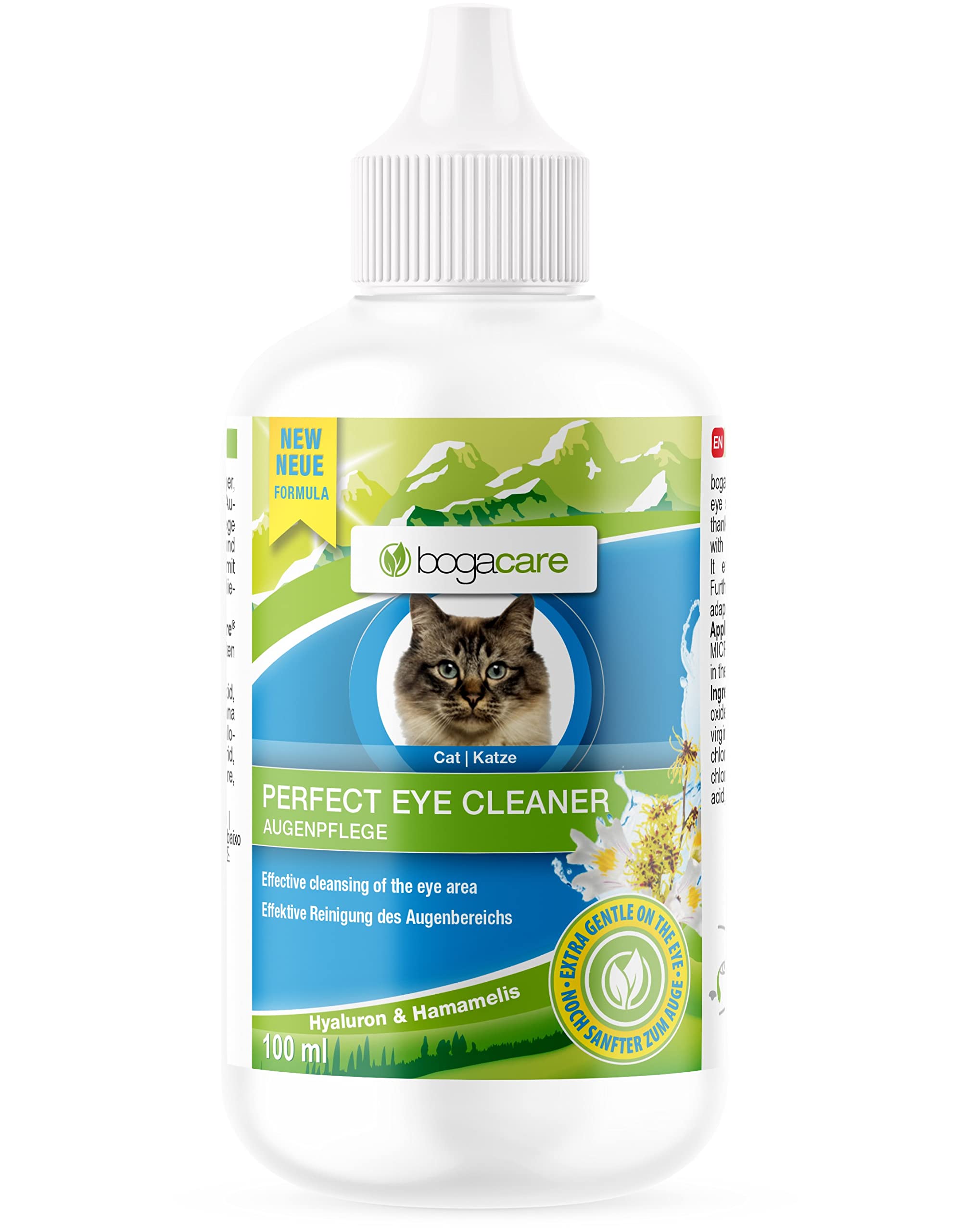 Bogacare Perfect Eye Cleaner – Augenpflege Katze entfernt effektiv Tränenstein & Verkrustungen – Augenreiniger Katze – Ohne Augenbrennen, UBO0208, 100 ml (1er Pack)