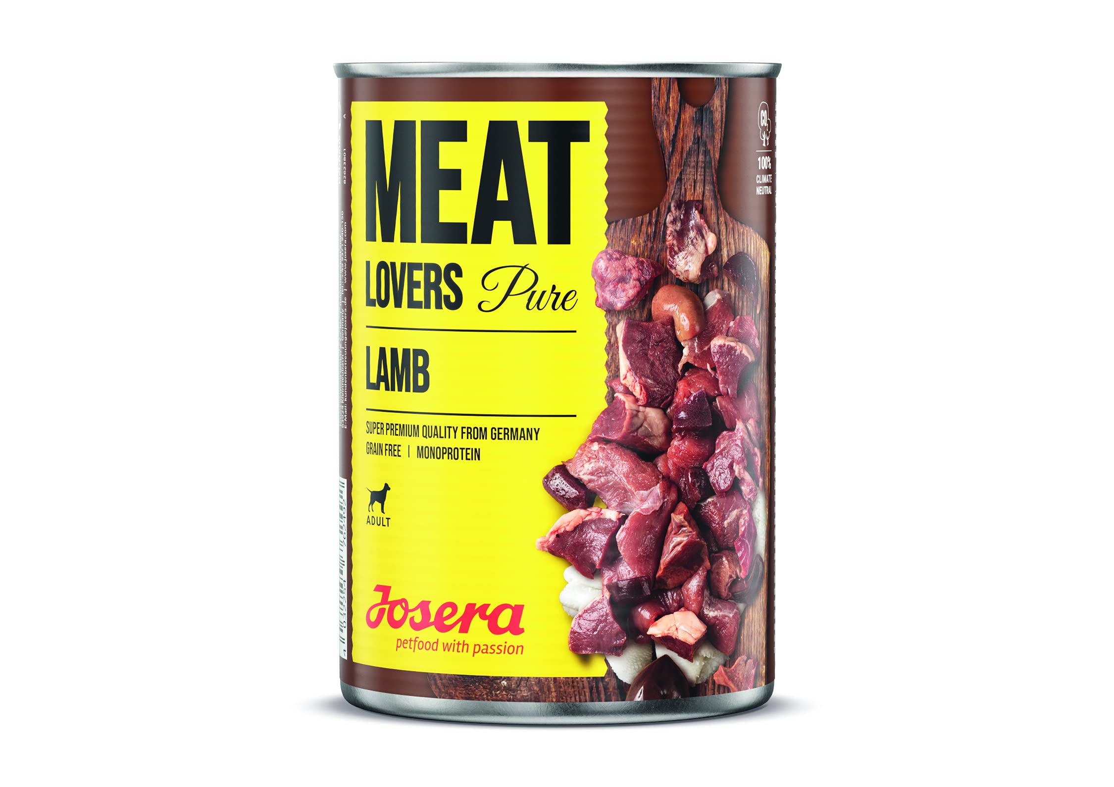 JOSERA Meat Lovers Pure Lamb (6 x 800 g) | Adult | Premium Nassfutter für ausgewachsene Hunde | extra viel Lammfleisch (68%) | Monoprotein | getreidefrei | Hundefutter nass | 6er Pack