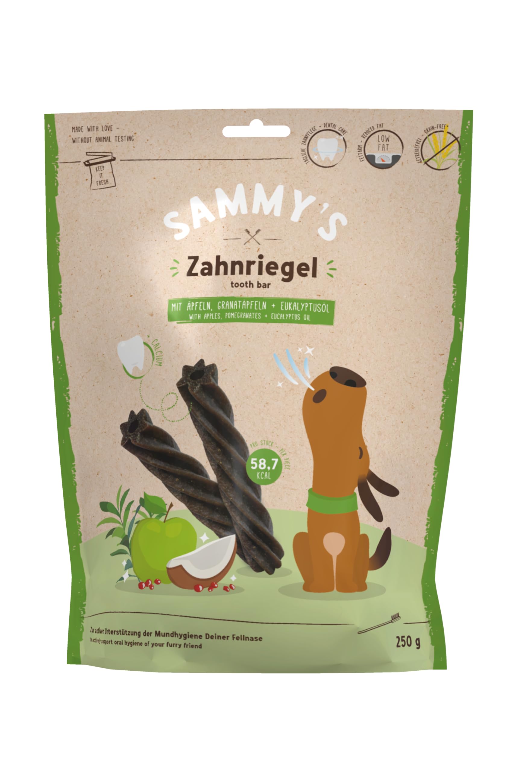 Sammy´s Zahnriegel | Lecker Duftende Kauriegel für Hunde | Zur Unterstützung der Mundhygiene | 1 x 250 g