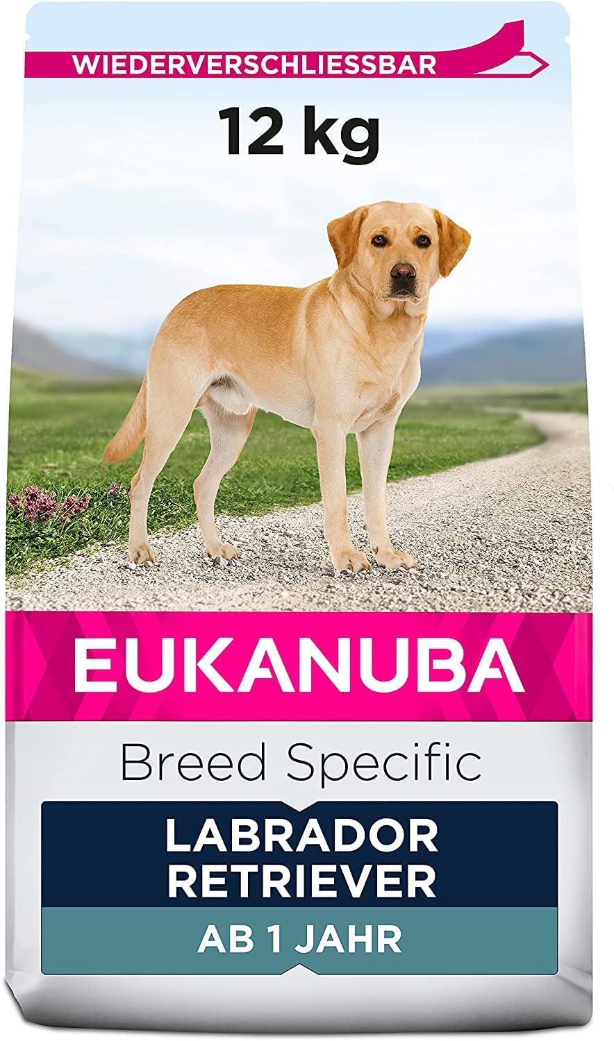 Eukanuba Breed Specific Labrador Retriever Trockenfutter – optimal auf die Rasse abgestimmtes Premium Hundefutter mit Huhn, 12 kg