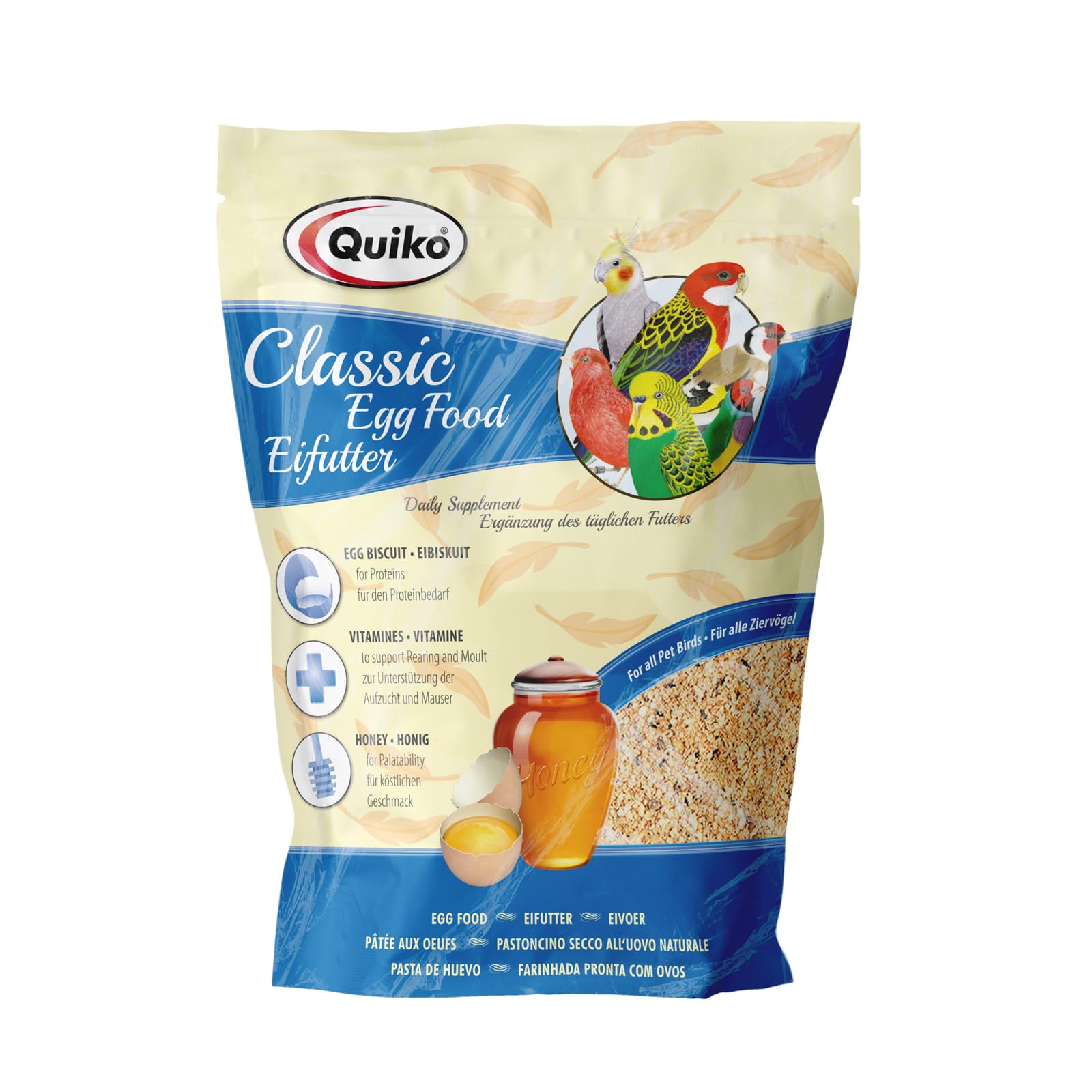 Quiko Classic Eifutter 1Kg – Kraft- und Aufzuchtfutter für alle Ziervogelarten