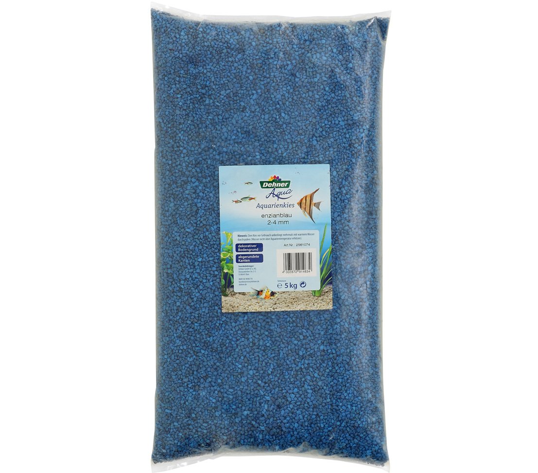 Dehner Aqua Aquarienkies, Körnung 2 – 4 mm, 5 kg, enzianblau