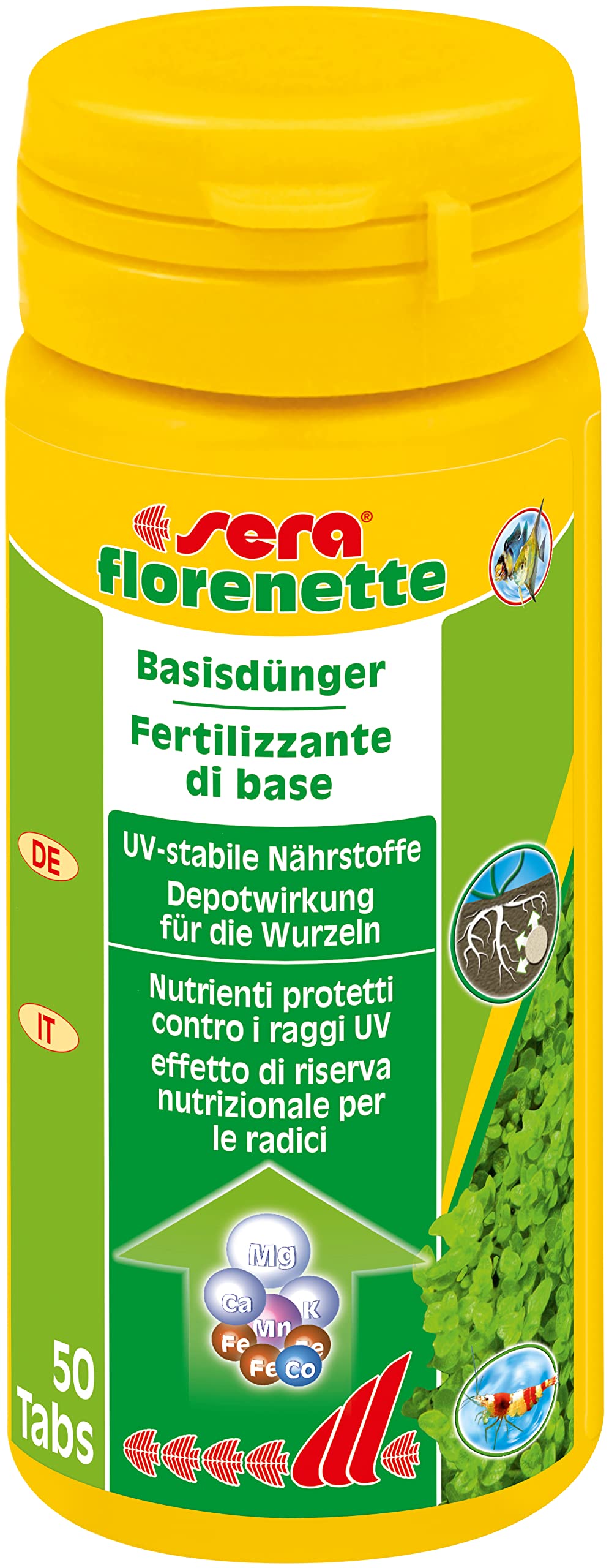 sera florenette 50 Tabletten für prächtige Wasserpflanzen im Aquarium, mit Nährstoffdepot an der Wurzel, Dünger für die Wurzeln, für Aquarienpflanzen, Small