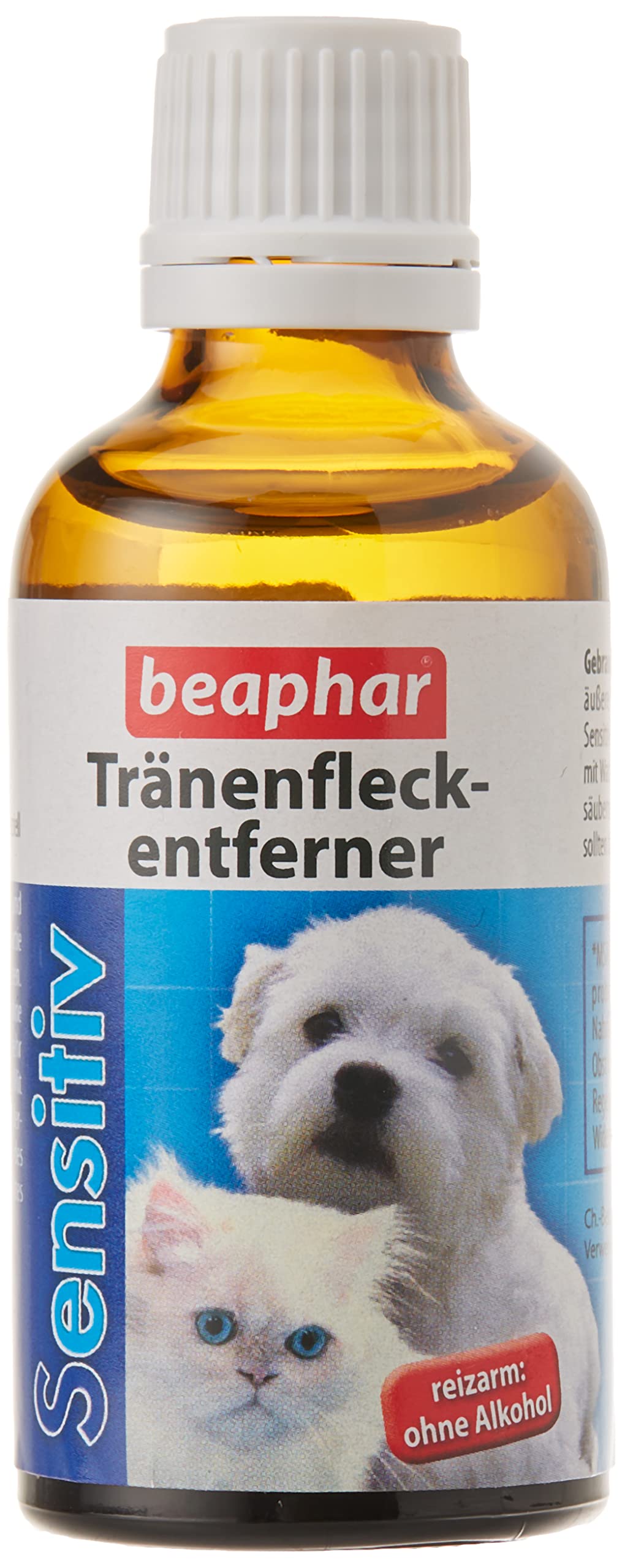 beaphar – Sensitiv Tränenfleckentferner Für Hunde Und Katzen – Entfernt Sanft Hartnäckige Tränenflecken – Mit MSM (MethylSulfonylMethan) – Besonders Mild Und Reizarm – Ohne Alkohol – 50 ml