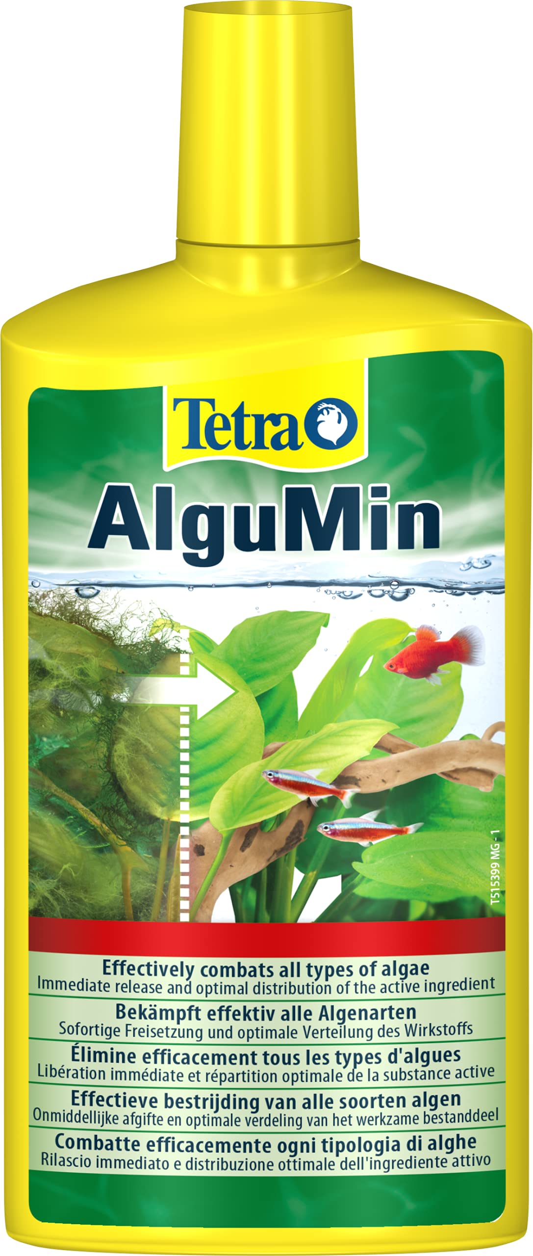 Tetra AlguMin – bekämpft schnell alle Arten von Algen im Aqarium und verhindert effektiv die Neubildung, 500 ml Flasche