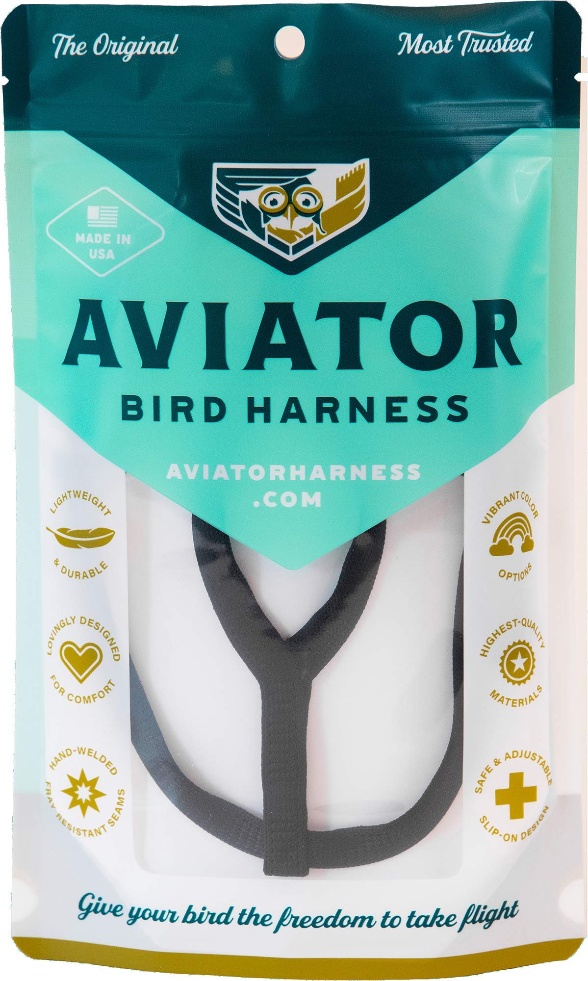 The Aviator Vogelgeschirr und Leine: Petite Black