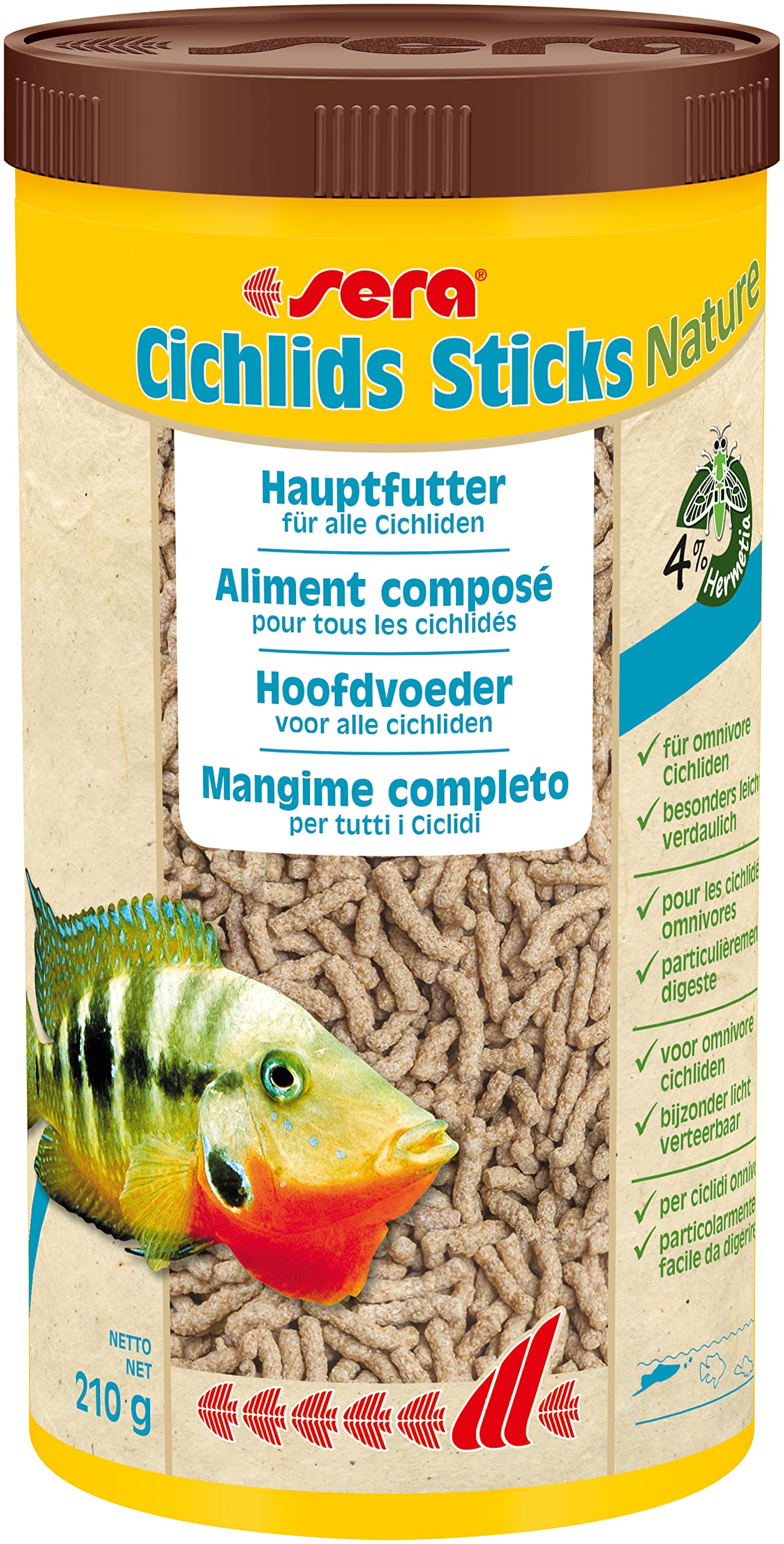 sera Cichlids Sticks Nature 1000 ml (210 g) – Hauptfutter für alle Cichliden