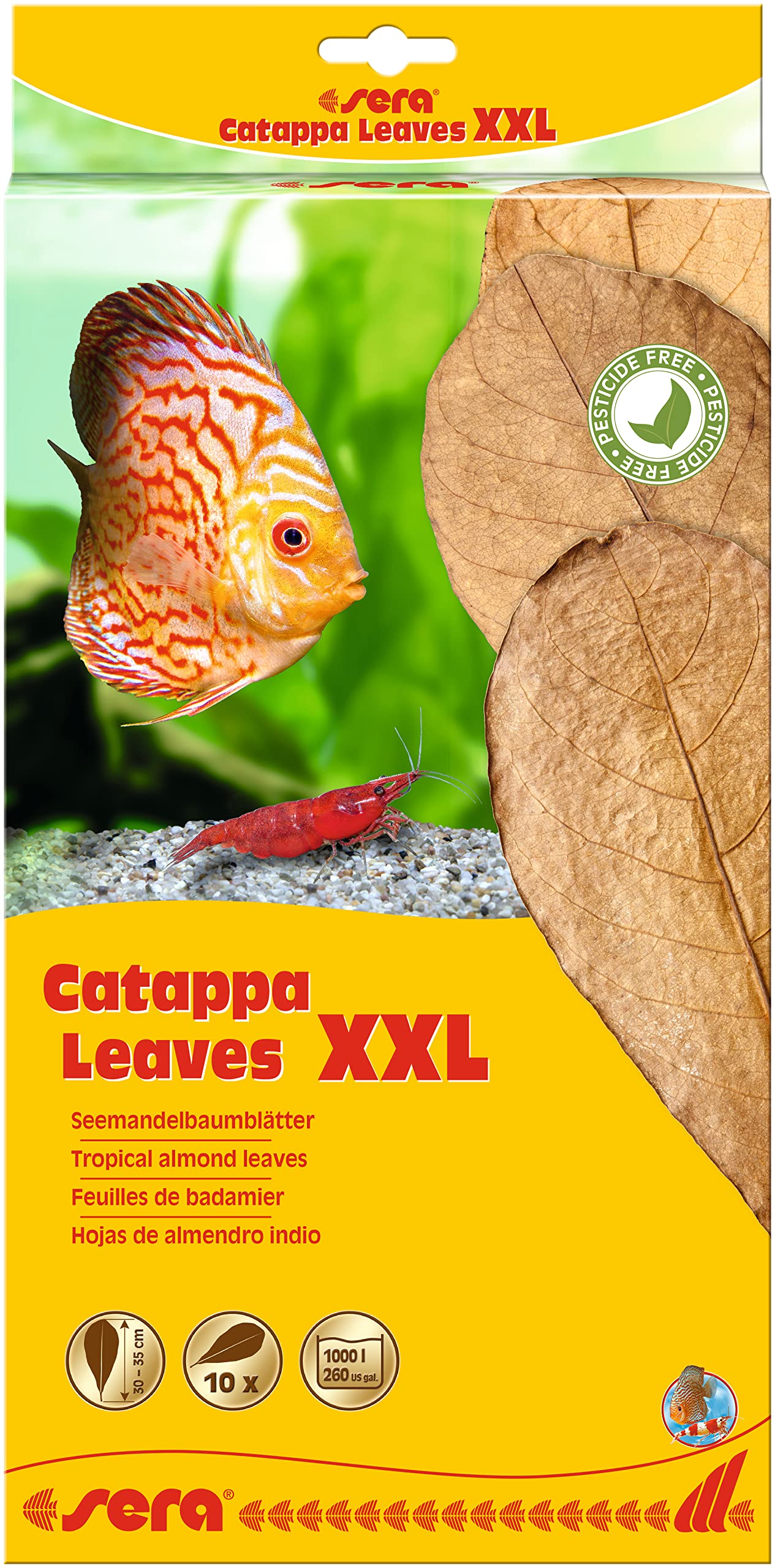 sera Catappa Leaves XXL 30-35 cm (10St) – Seemandelbaumblätter für die natürliche Wasseraufbereitung