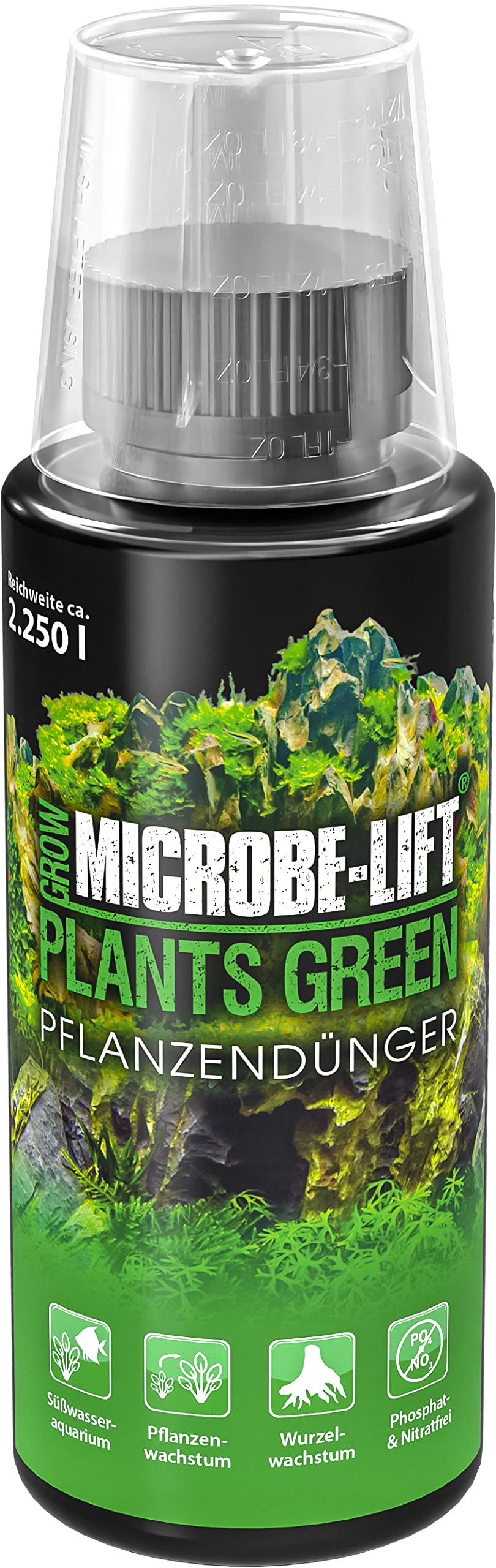 MICROBE-LIFT Plants Green – 118 ml – Komplettdünger für Aquarienpflanzen, reich an Vitaminen, für prächtigen Wuchs und Gesundheit im Süßwasseraquarium