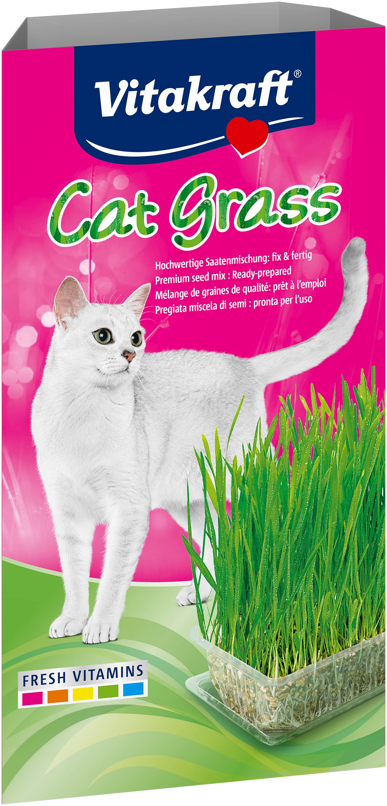 Vitakraft Cat Grass, frisches Katzengras, Katzengras fertig gewachsen, mit Vitaminen und Mineralien (1x 120g)