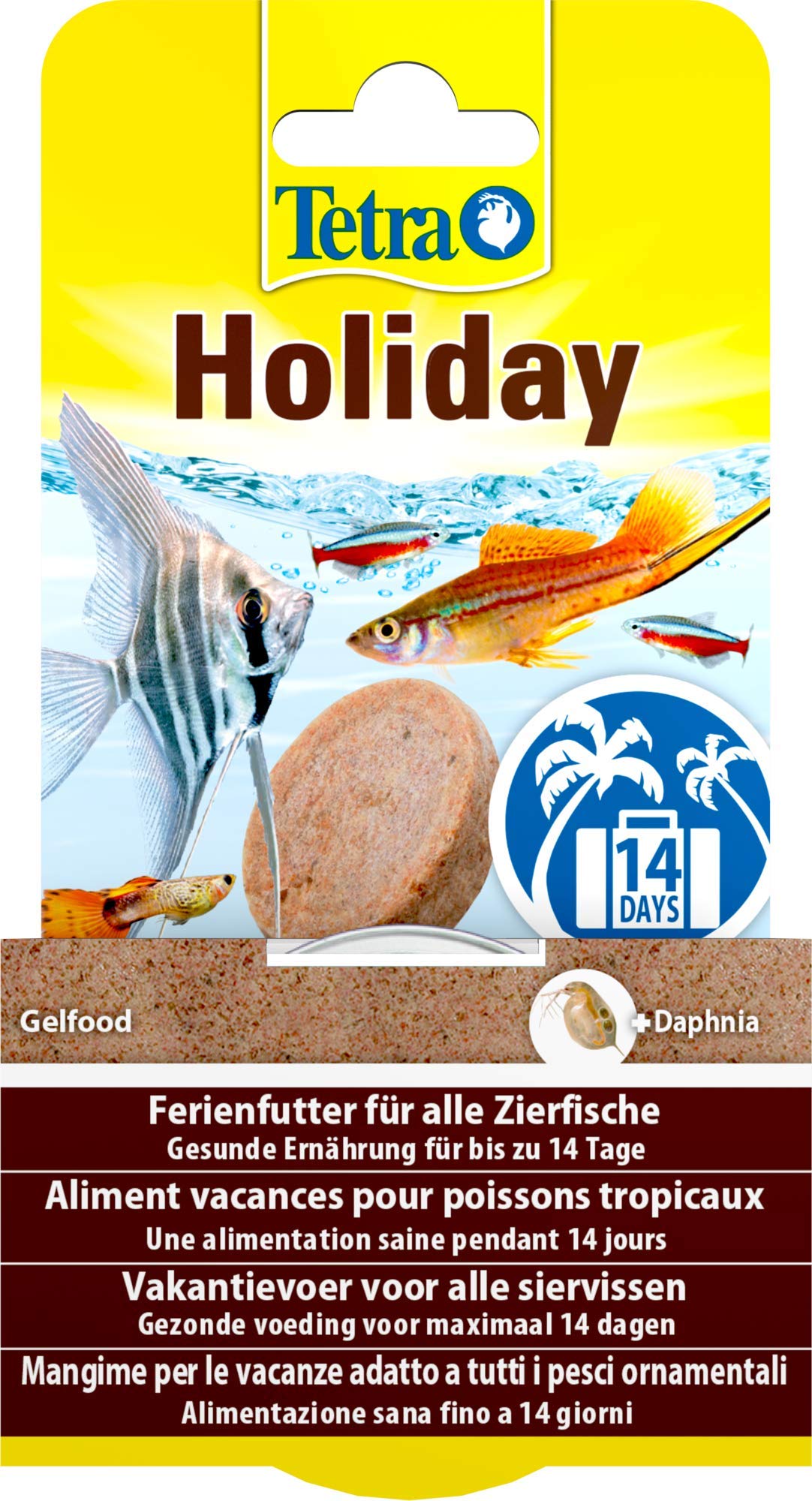 Tetra Holiday Ferienfutter – Gelfutterblock Fischfutter für eine ausgewogene Ernährung aller Zierfische über einen längeren Zeitraum, 30 g