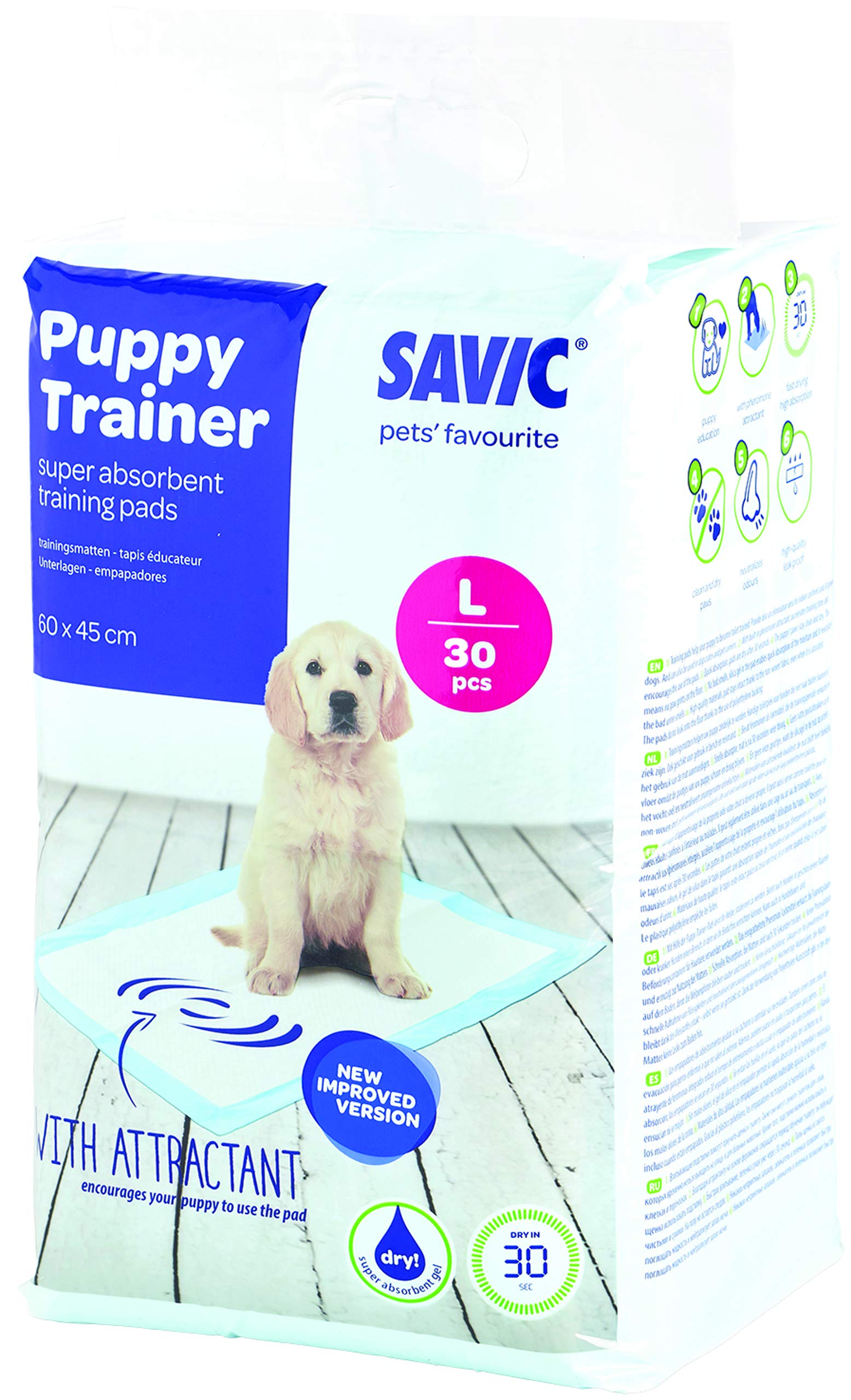 Savic Ersatzpads für Puppy Trainer-Hundetoilette, Größe L, 60 x 45 cm, 30 Stück