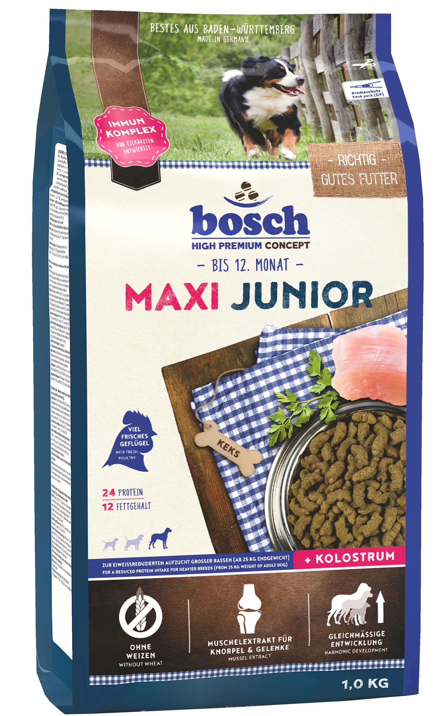 bosch HPC Maxi Junior | Hundetrockenfutter zur Aufzucht großer Rassen (ab 25 kg) | 1 x 15 kg