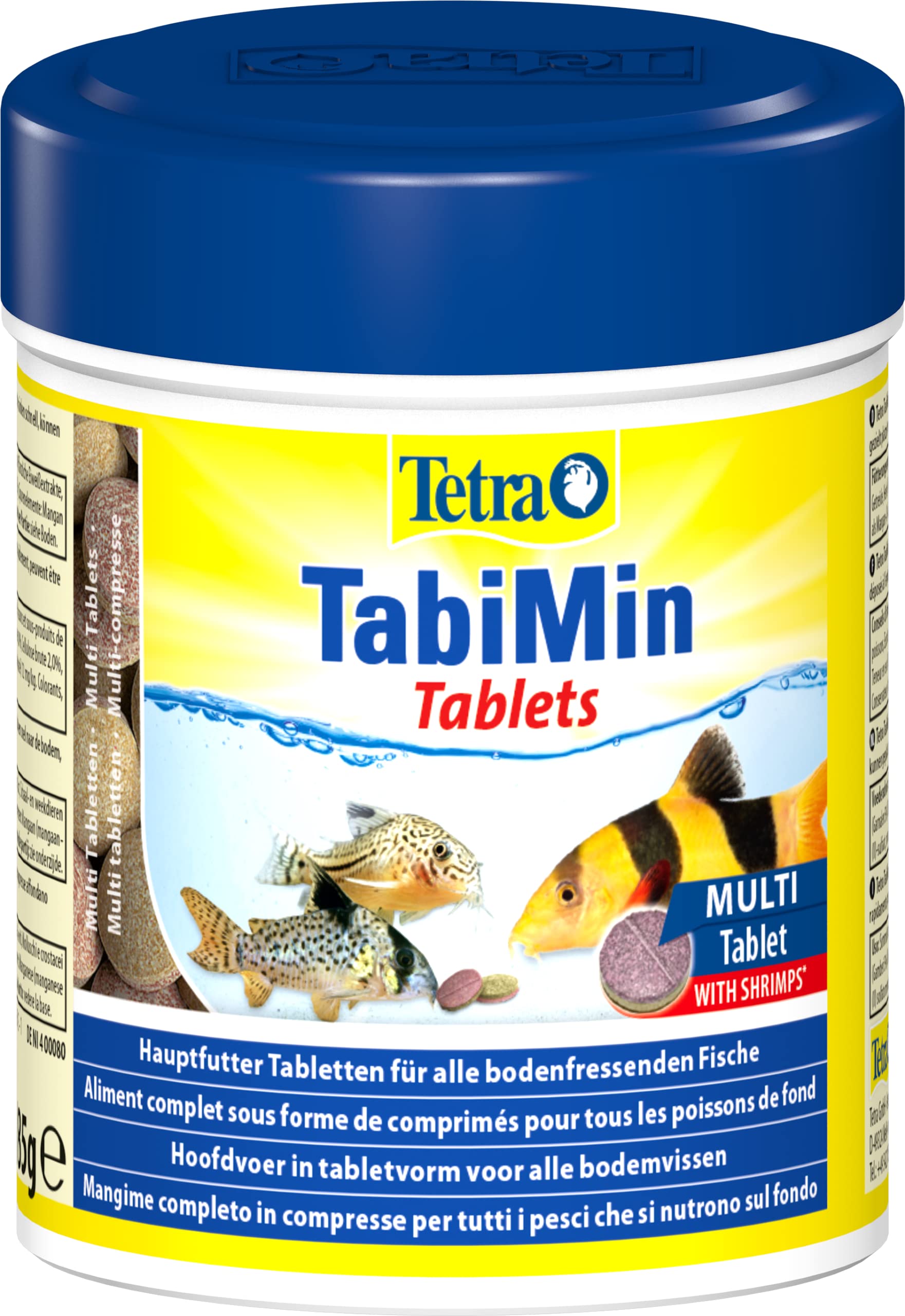 Tetra Tablets TabiMin – Tabletten Fischfutter für alle Bodenfische, z.B. Welse, Schmerlen oder bodengründelnde Barben, 275 Tabletten Dose