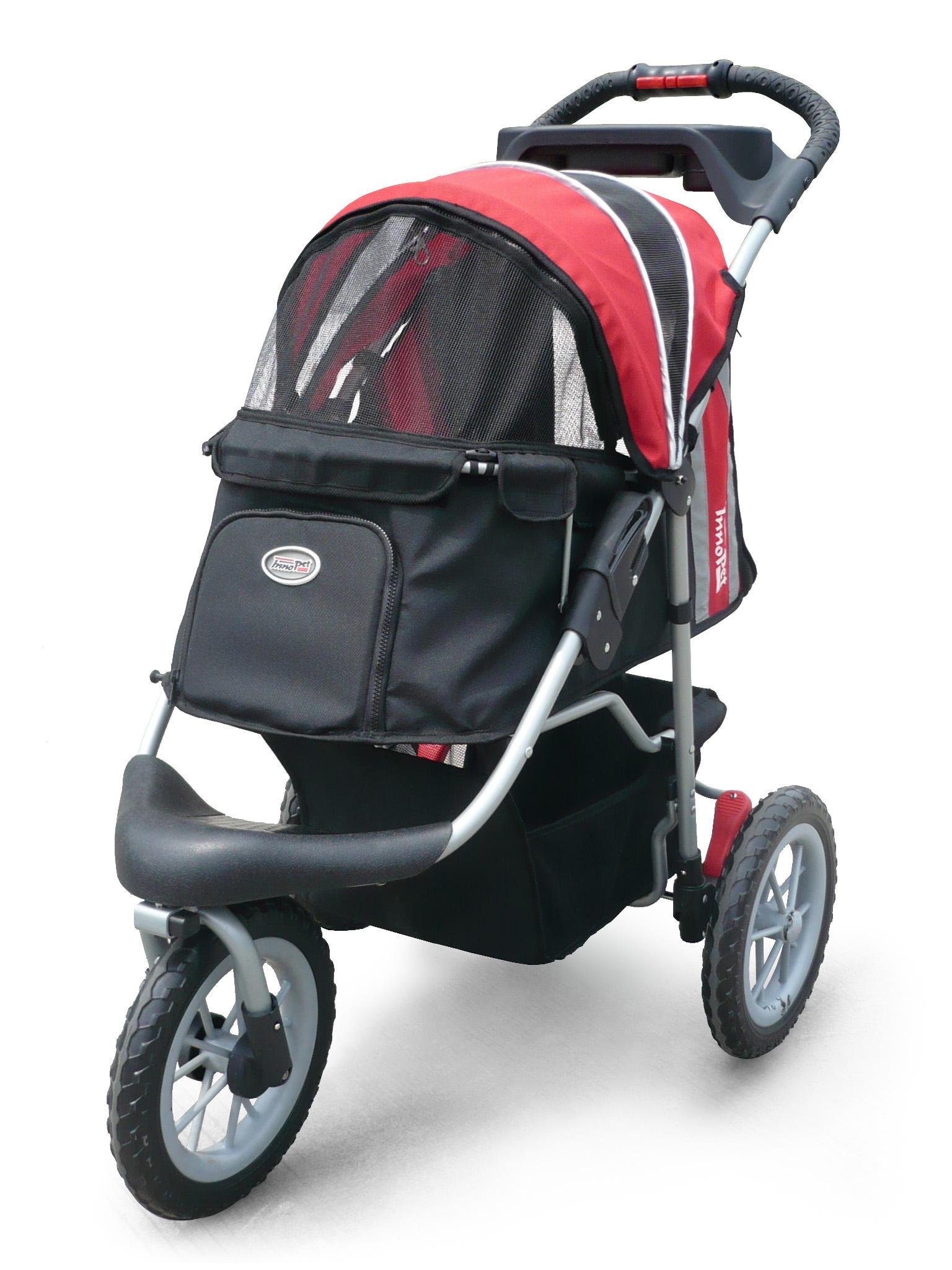 Innopet Haustier-Buggy, IPS-075, rot/schwarz, Hunde-Tragetasche, Trolley, Comfort EFA Buggy.Faltbarer Haustier-Buggy für Hunde und Katzen.