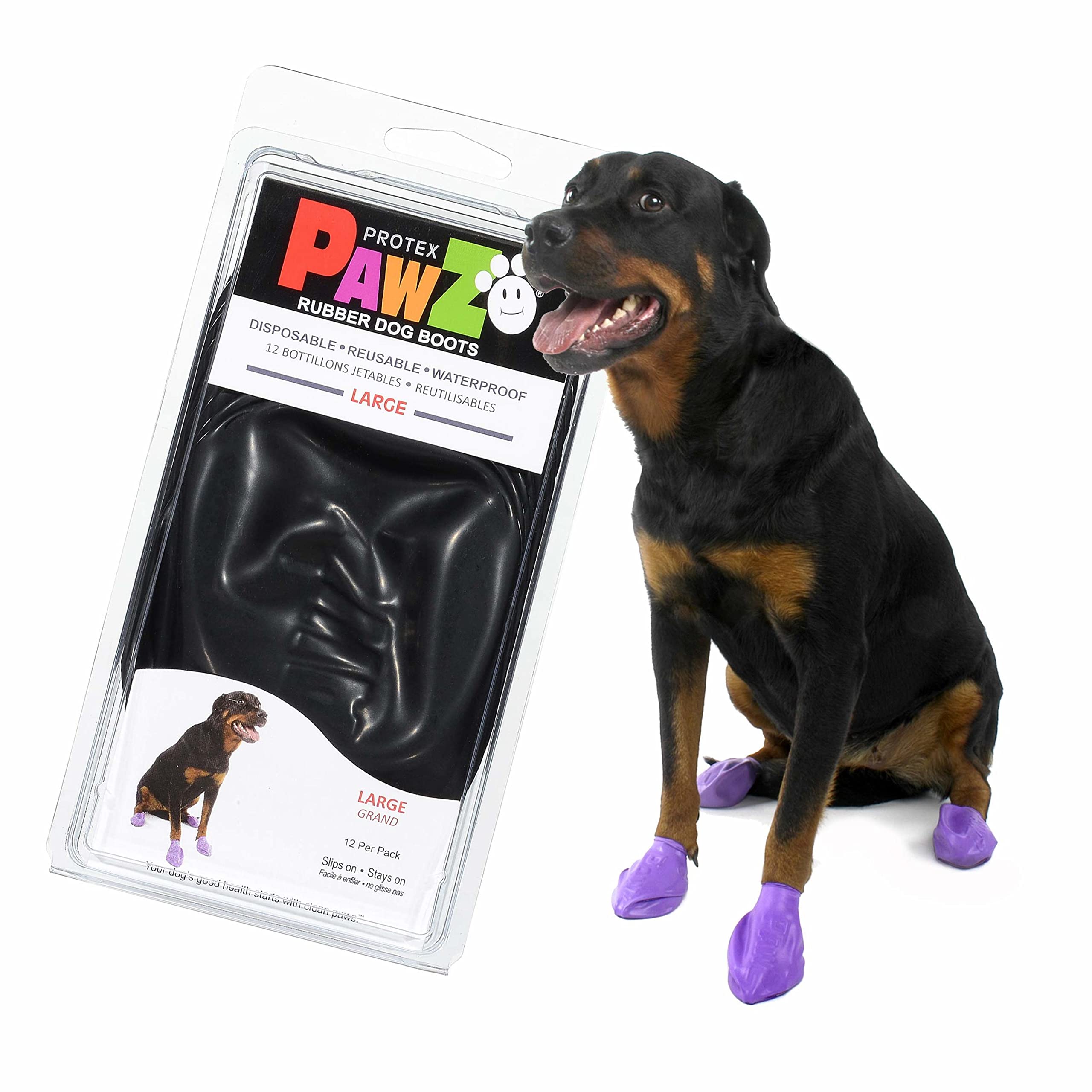 PAWZ PAWB-L Hundestiefel, schwarz, L (1er Pack)