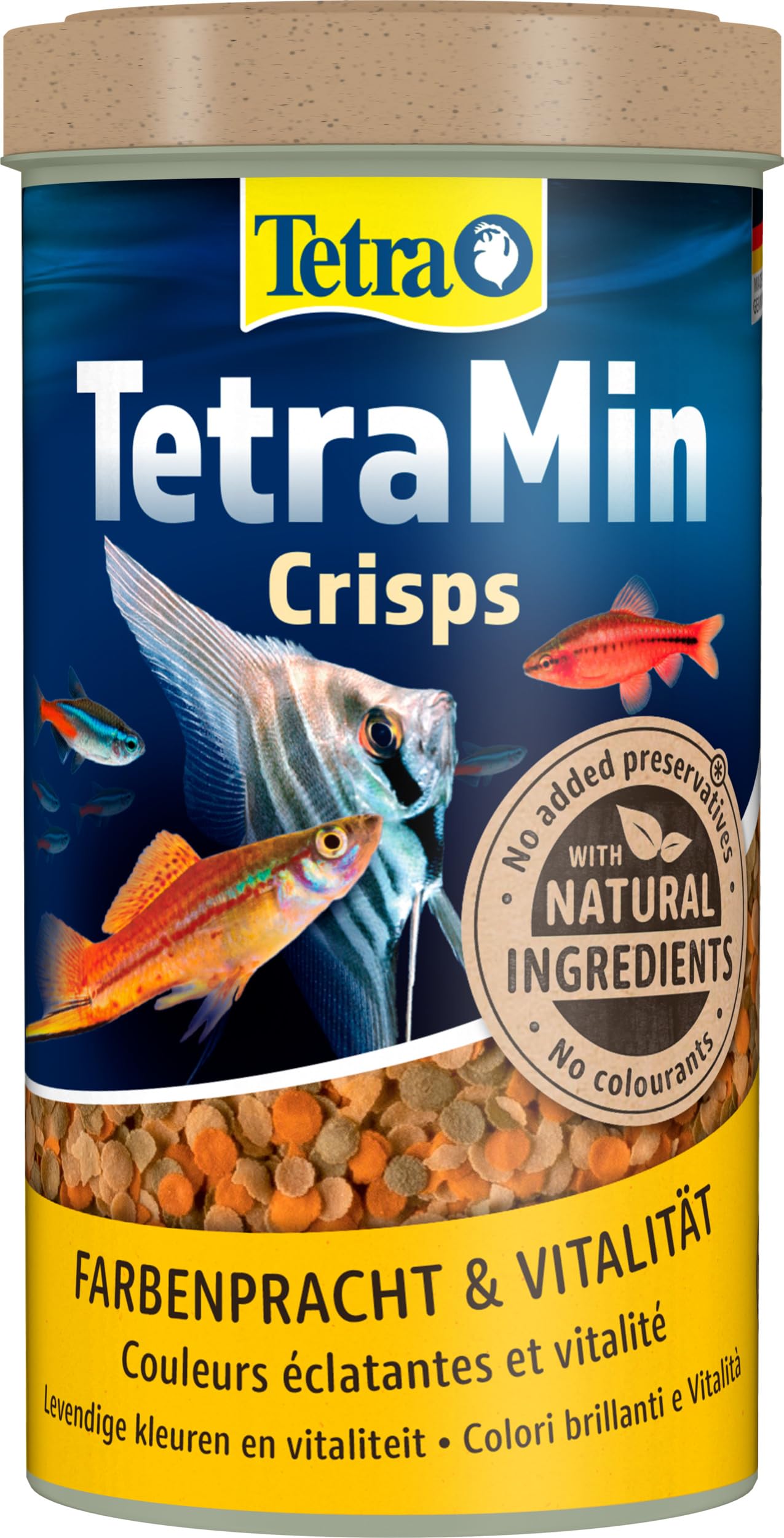 TetraMin Crisps – Fischfutter für alle Zierfische, nährstoffreiche Mischung für gesunde Fische und klares Wasser, 500 ml Dose