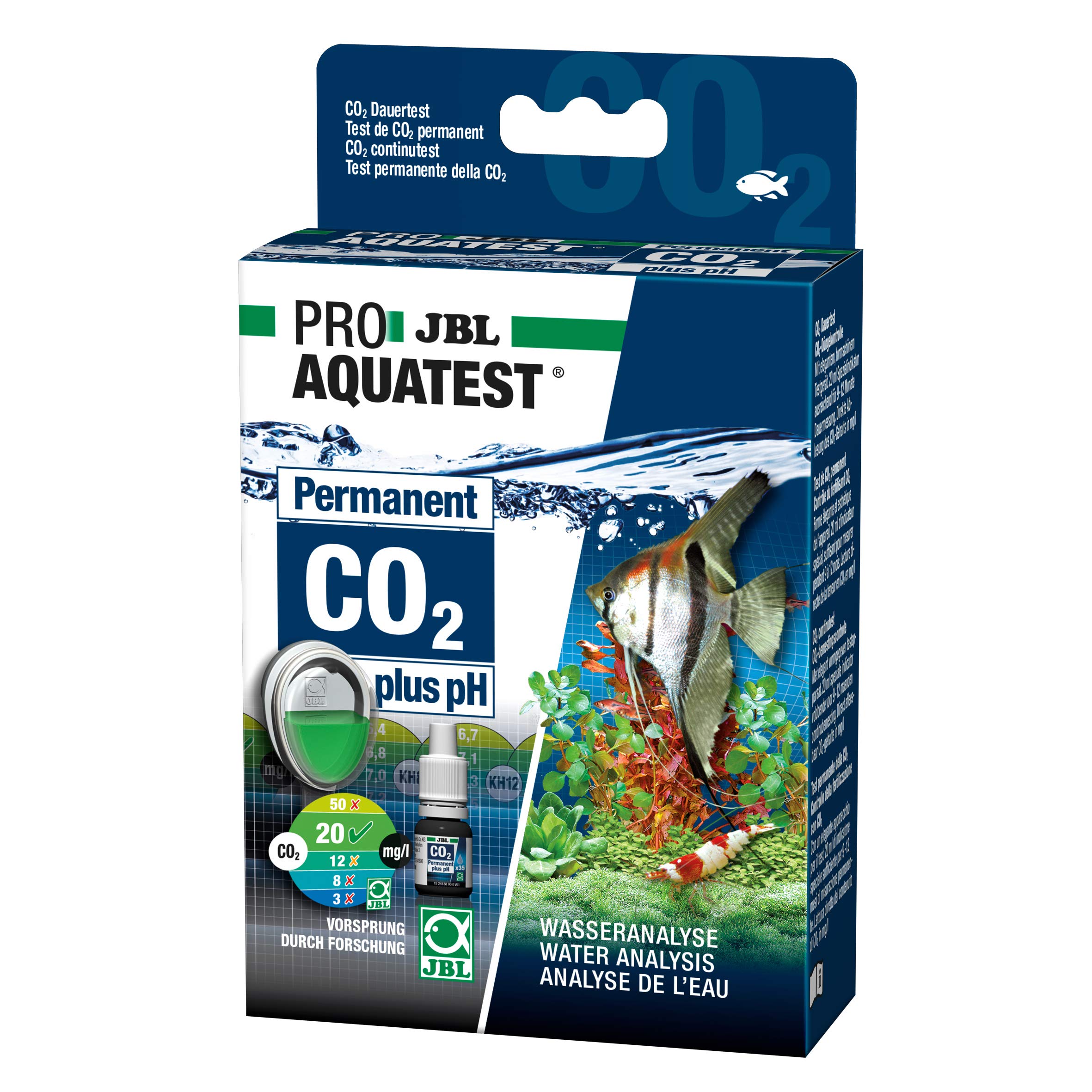 JBL Wassertest-Set, Für Süßwasser-Aquarien, ProAquaTest CO2-pH Permanent, 2 Stück (1er Pack)